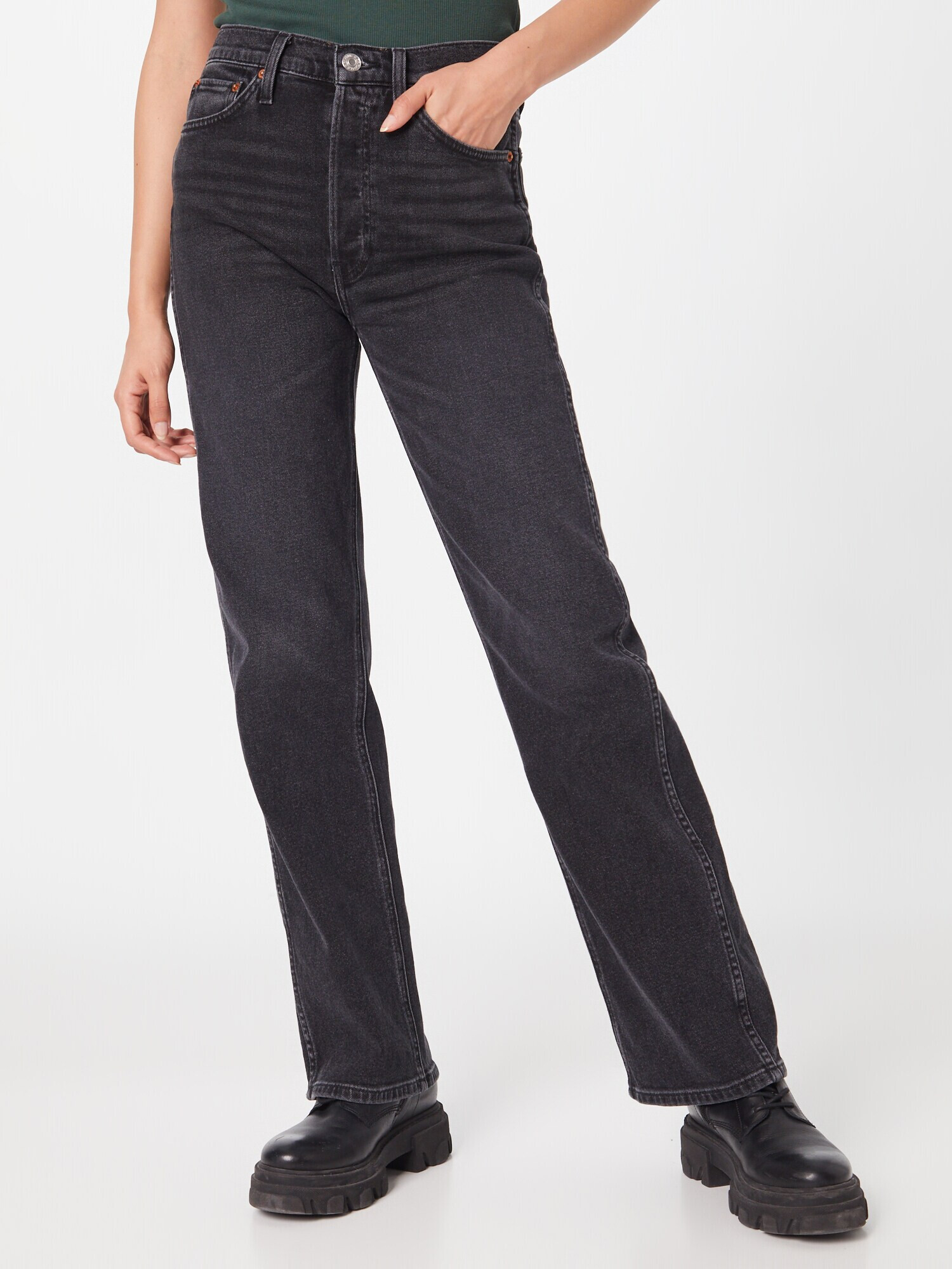 RE/DONE Jeans negru - Pled.ro