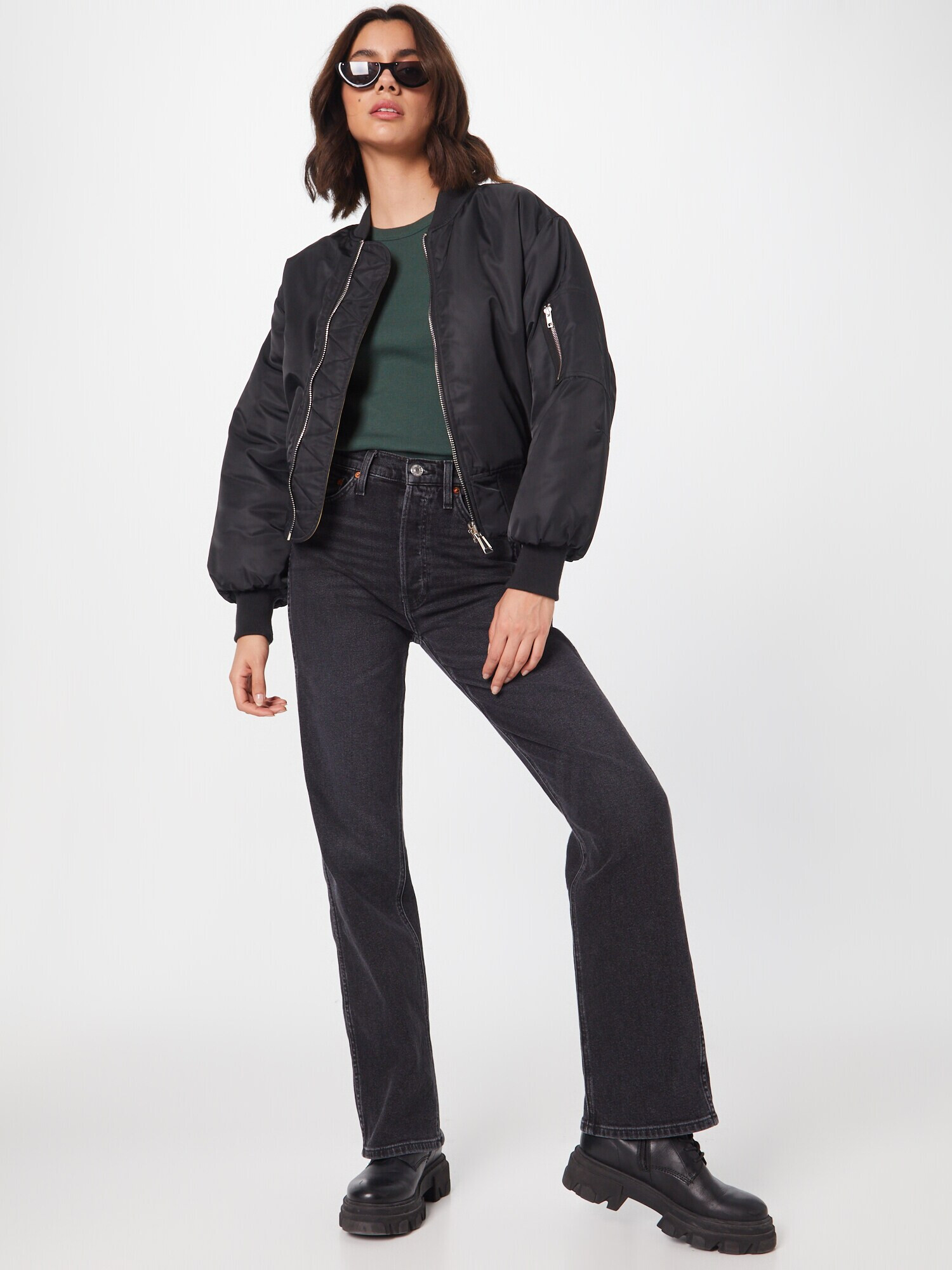 RE/DONE Jeans negru - Pled.ro