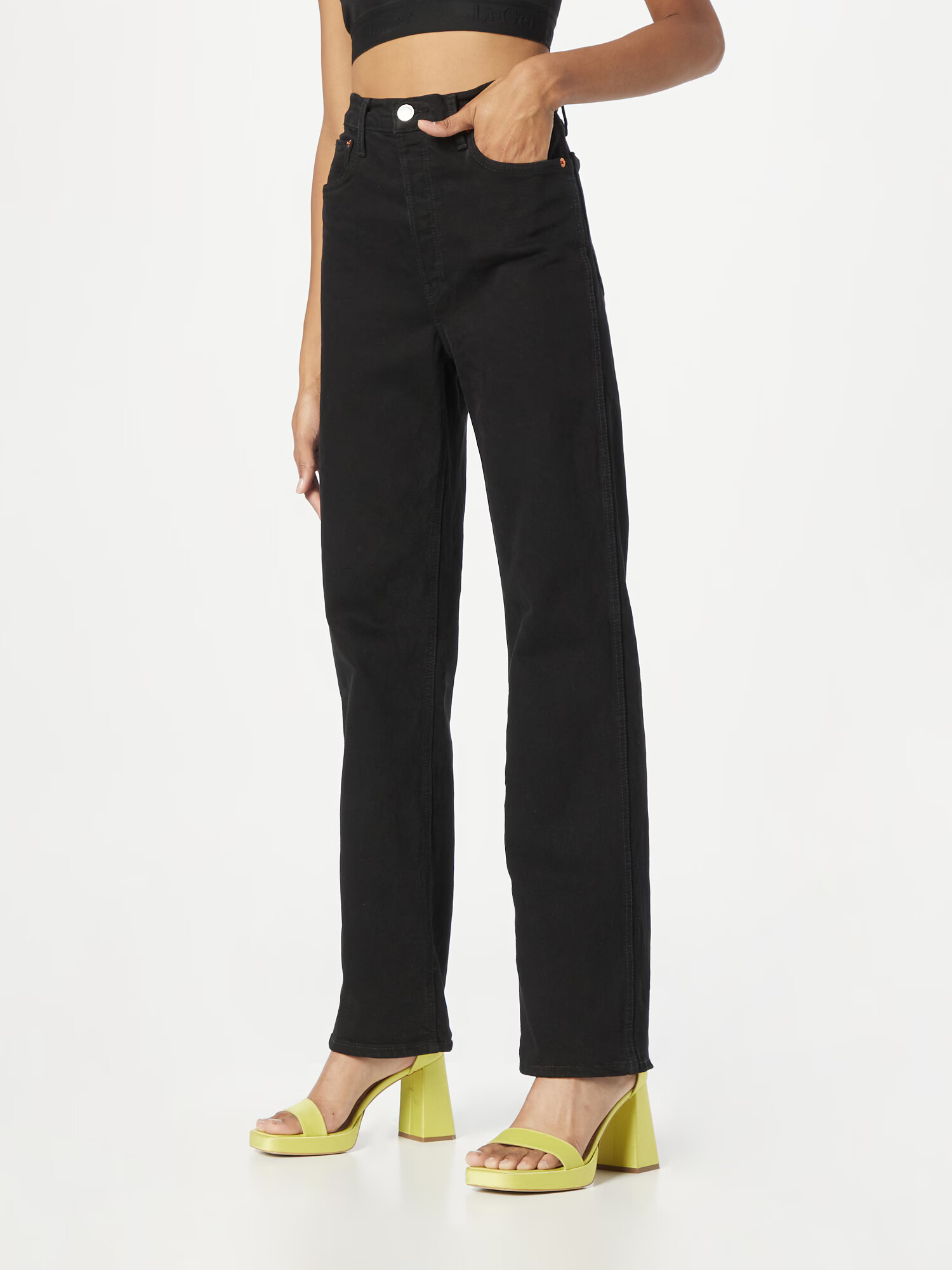 RE/DONE Jeans negru - Pled.ro