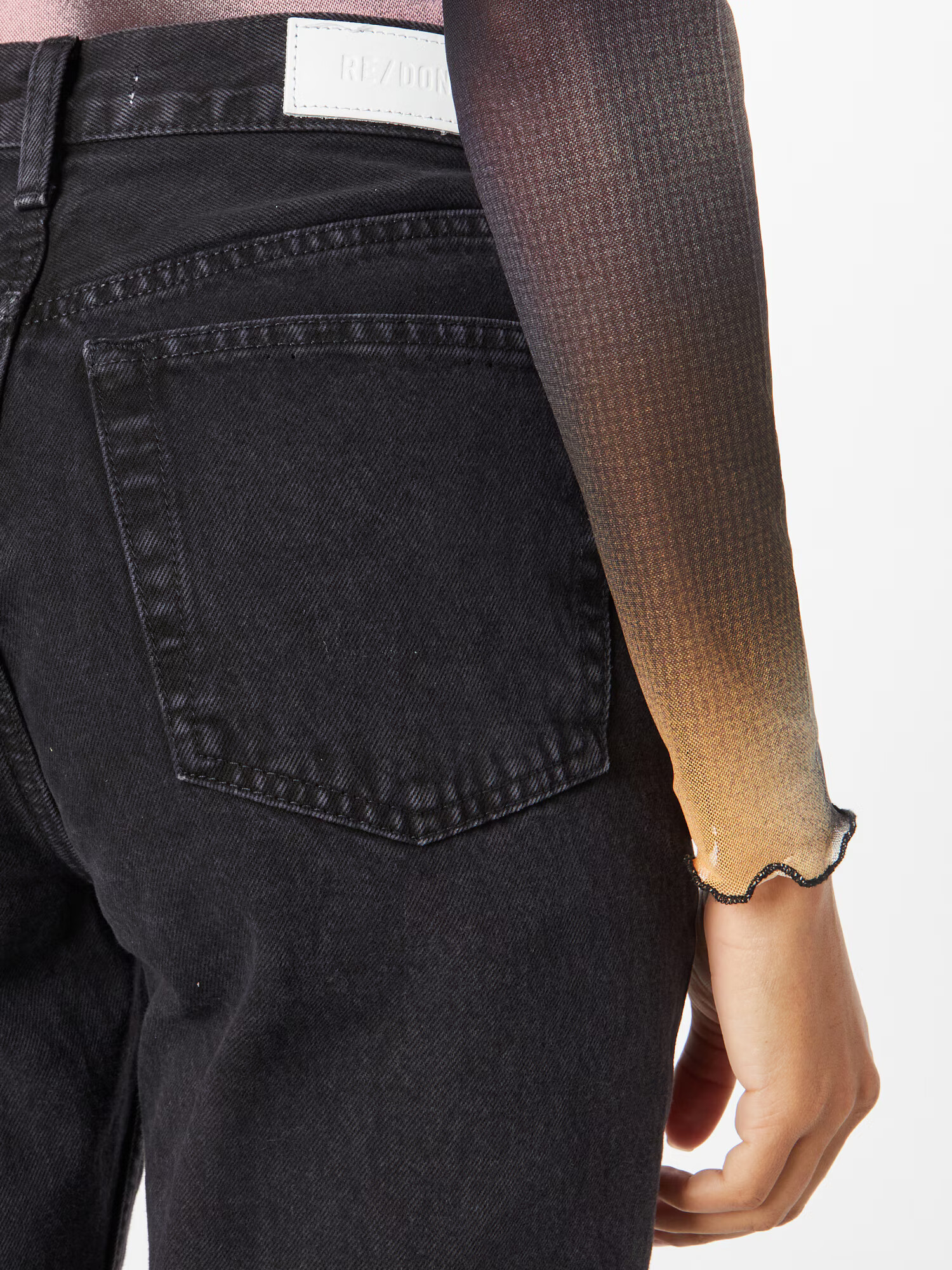 RE/DONE Jeans negru denim - Pled.ro