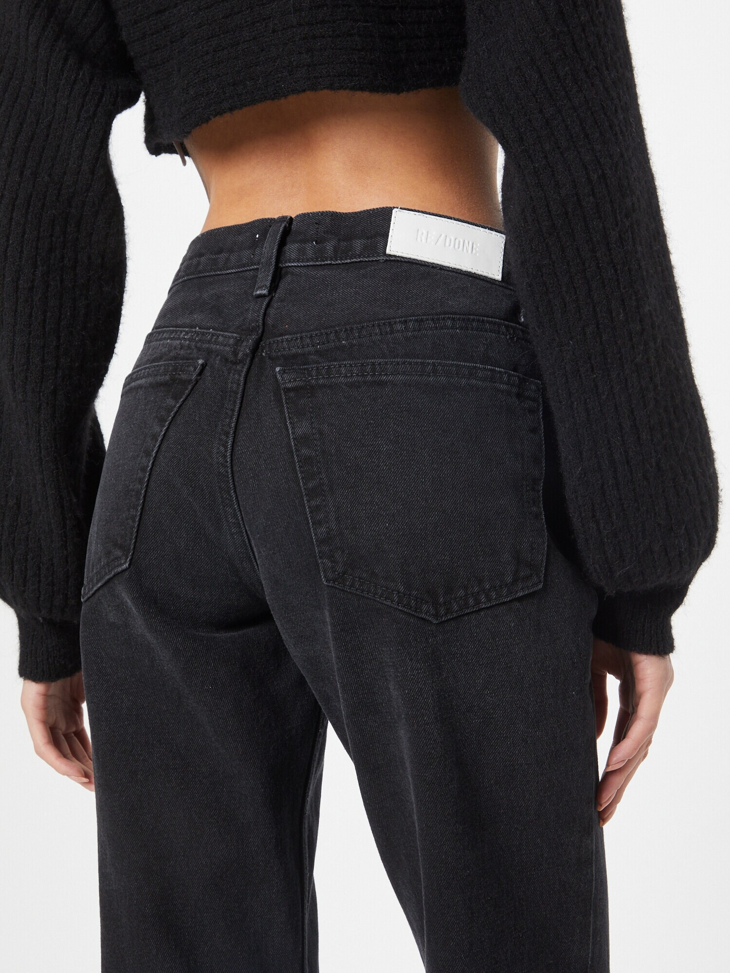 RE/DONE Jeans negru denim / alb - Pled.ro