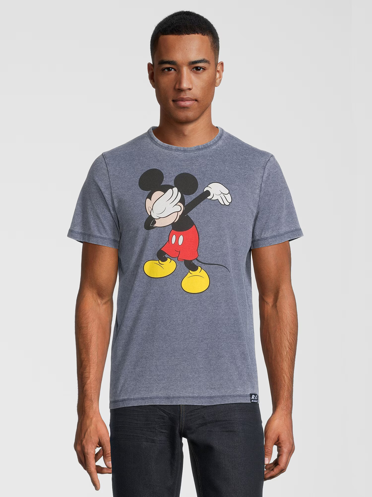 Recovered Tricou 'Mickey Mouse' albastru porumbel / galben / roșu / negru - Pled.ro