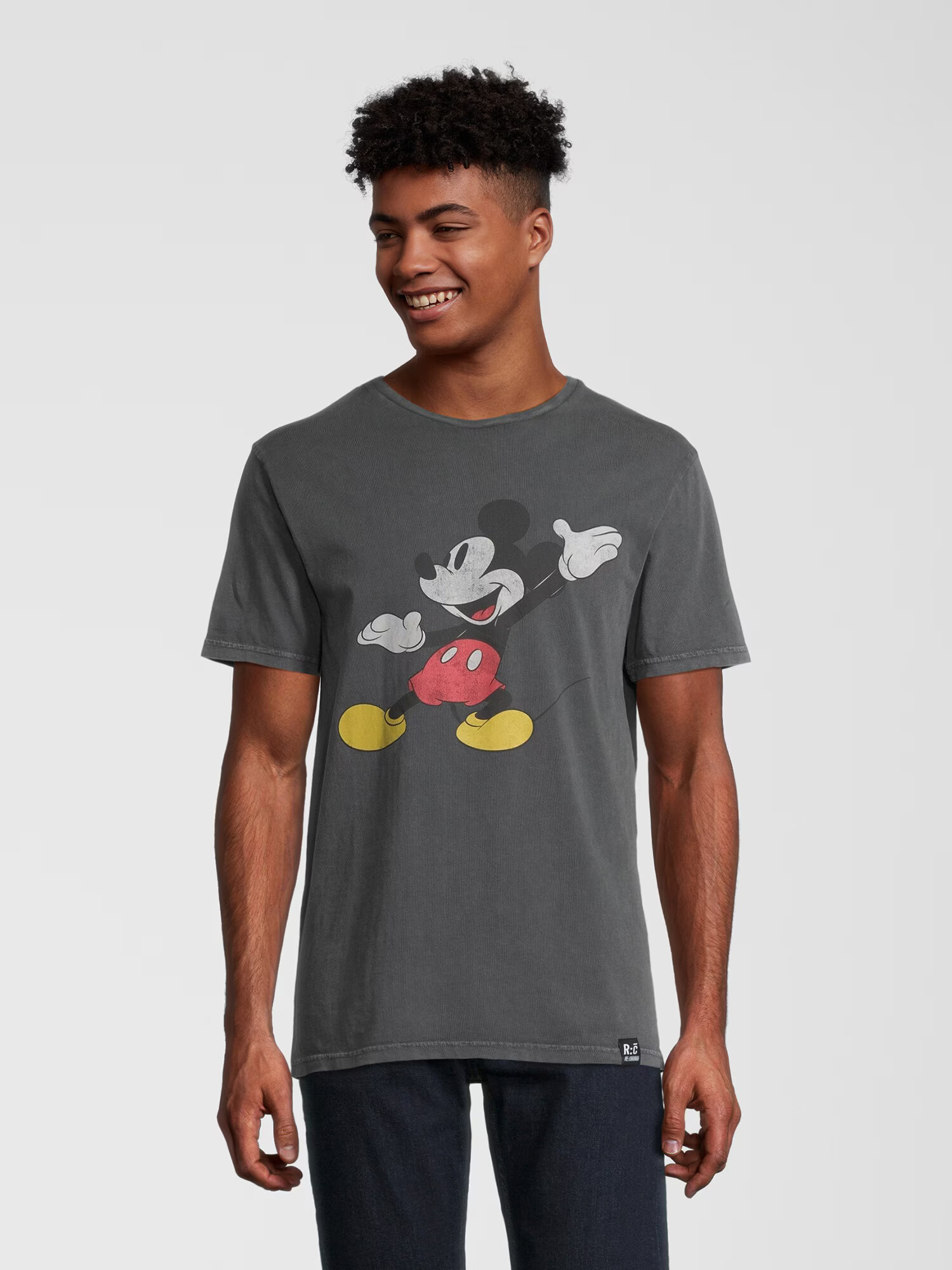 Recovered Tricou 'Mickey Mouse' galben / gri închis / roșu / negru / alb - Pled.ro