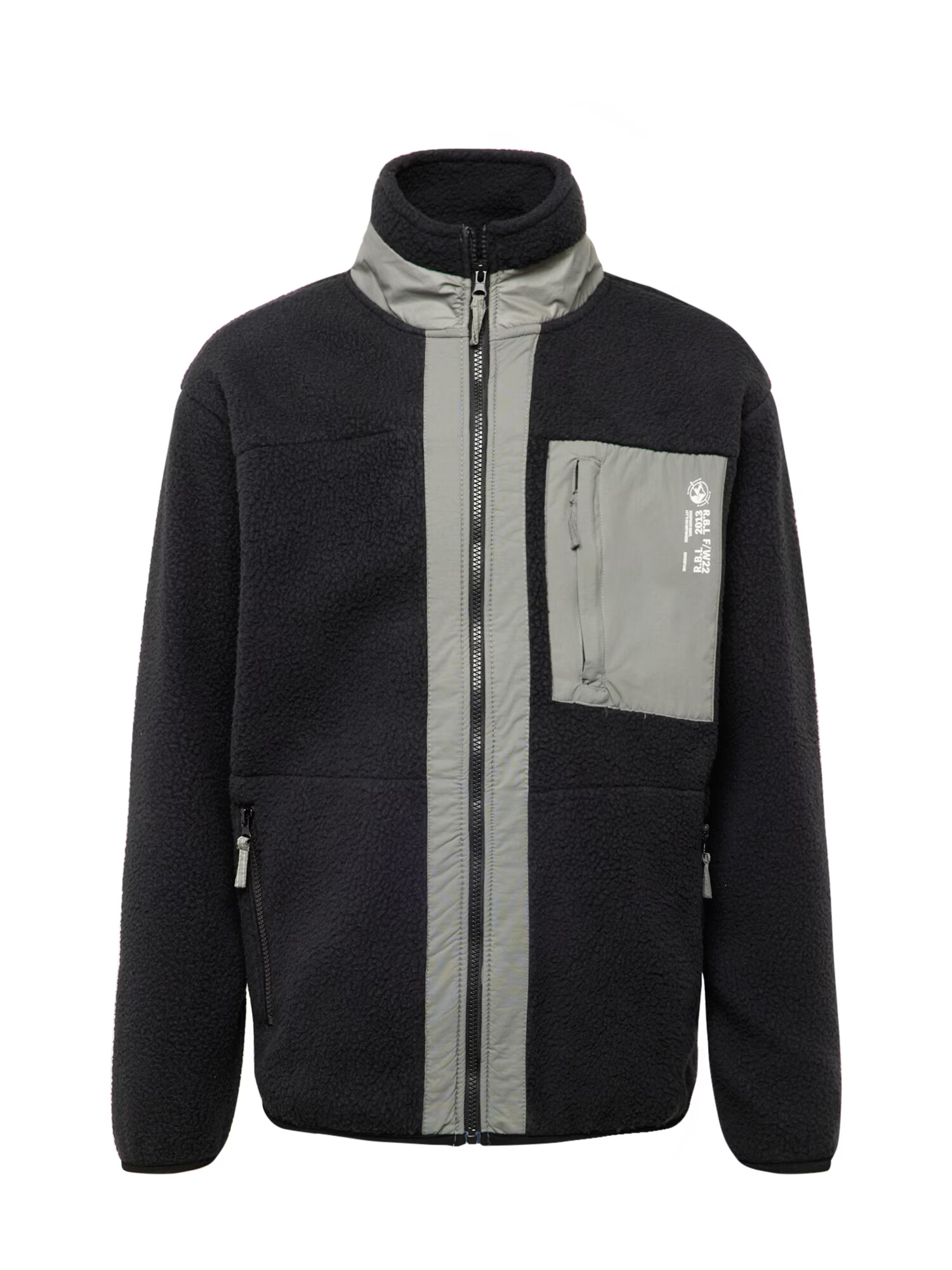 Redefined Rebel Jachetă fleece gri fumuriu / negru / alb - Pled.ro