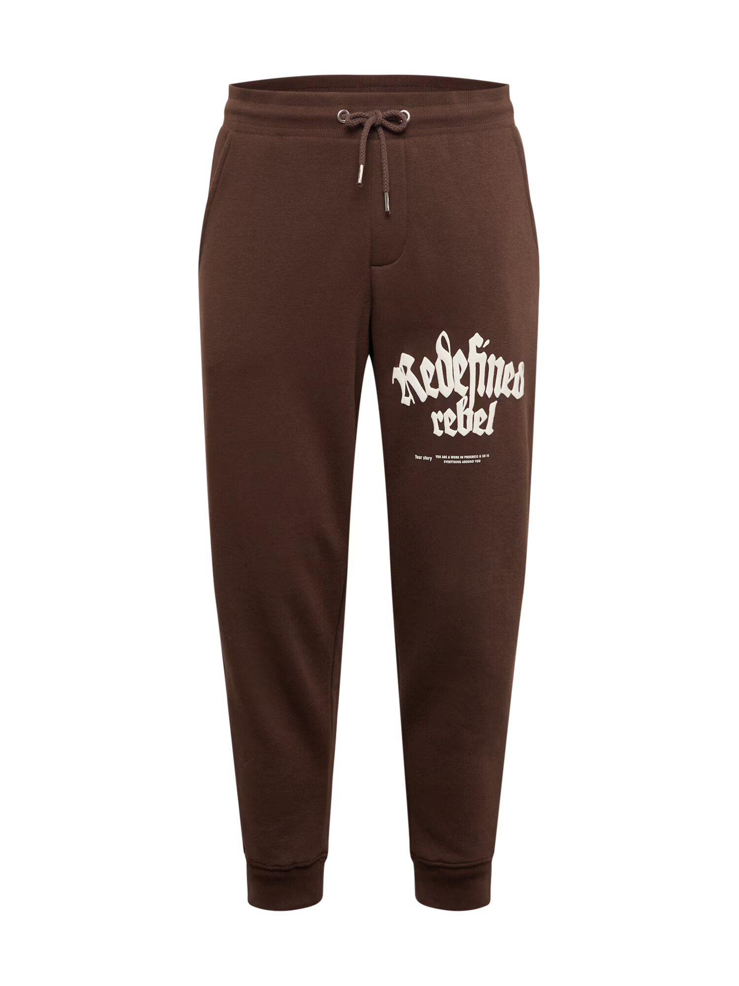 Redefined Rebel Pantaloni 'Jad' ciocolatiu / alb - Pled.ro