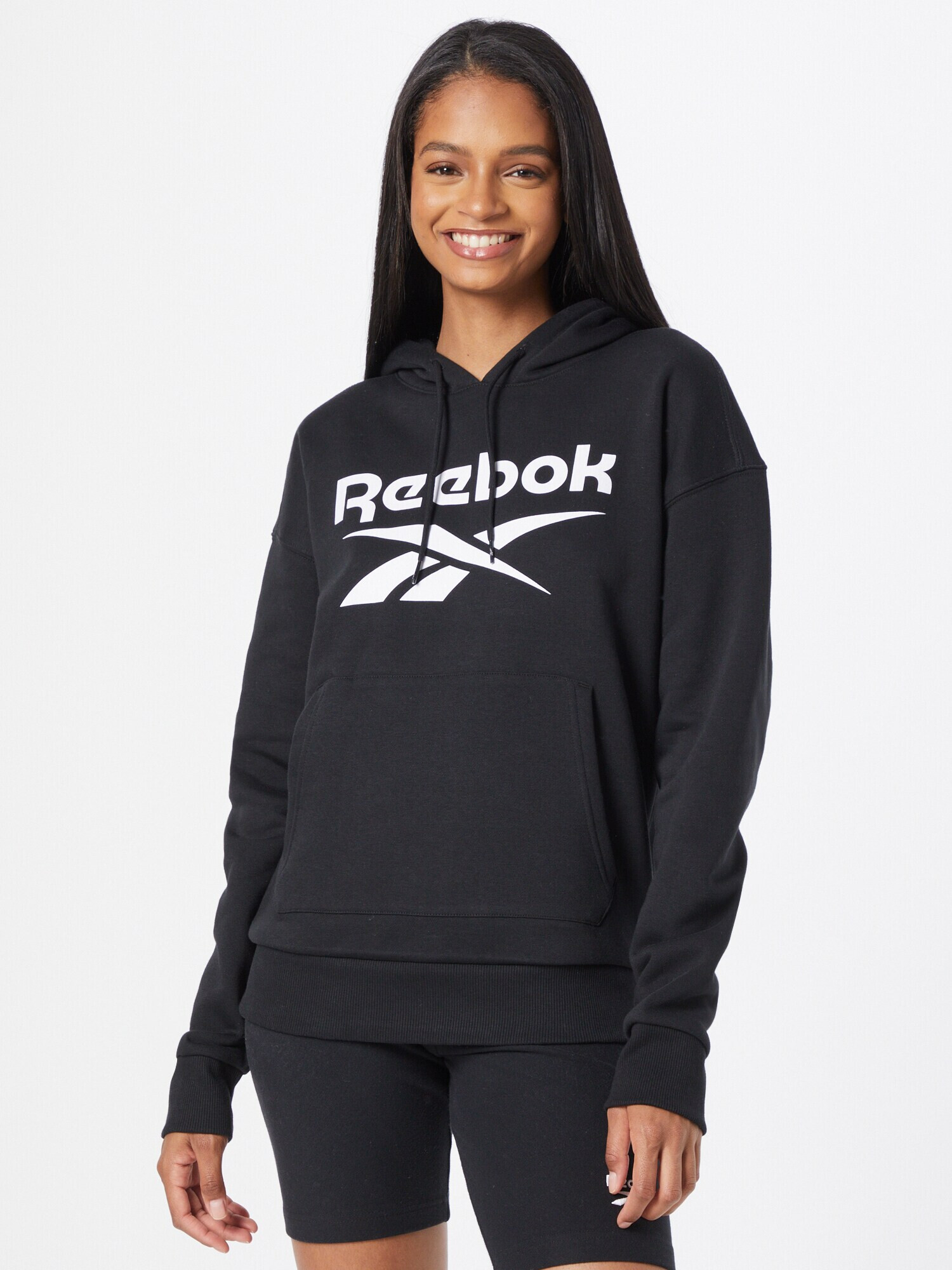 Reebok Classics Bluză de molton negru / alb - Pled.ro