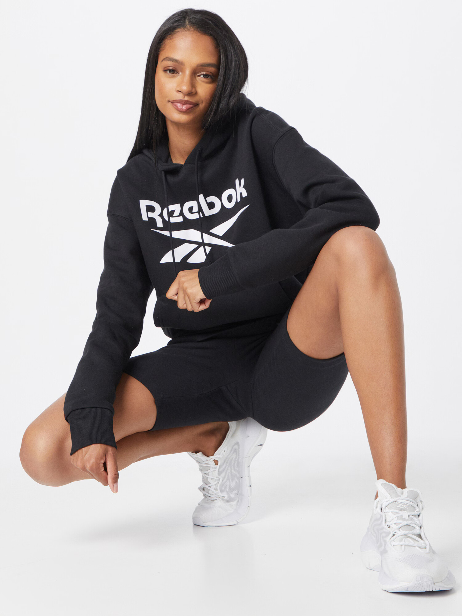 Reebok Classics Bluză de molton negru / alb - Pled.ro