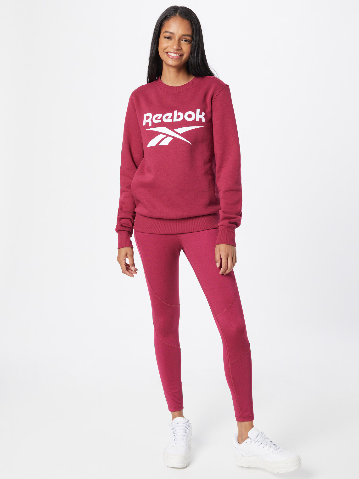 Reebok Classics Bluză de molton roșu bordeaux / alb - Pled.ro