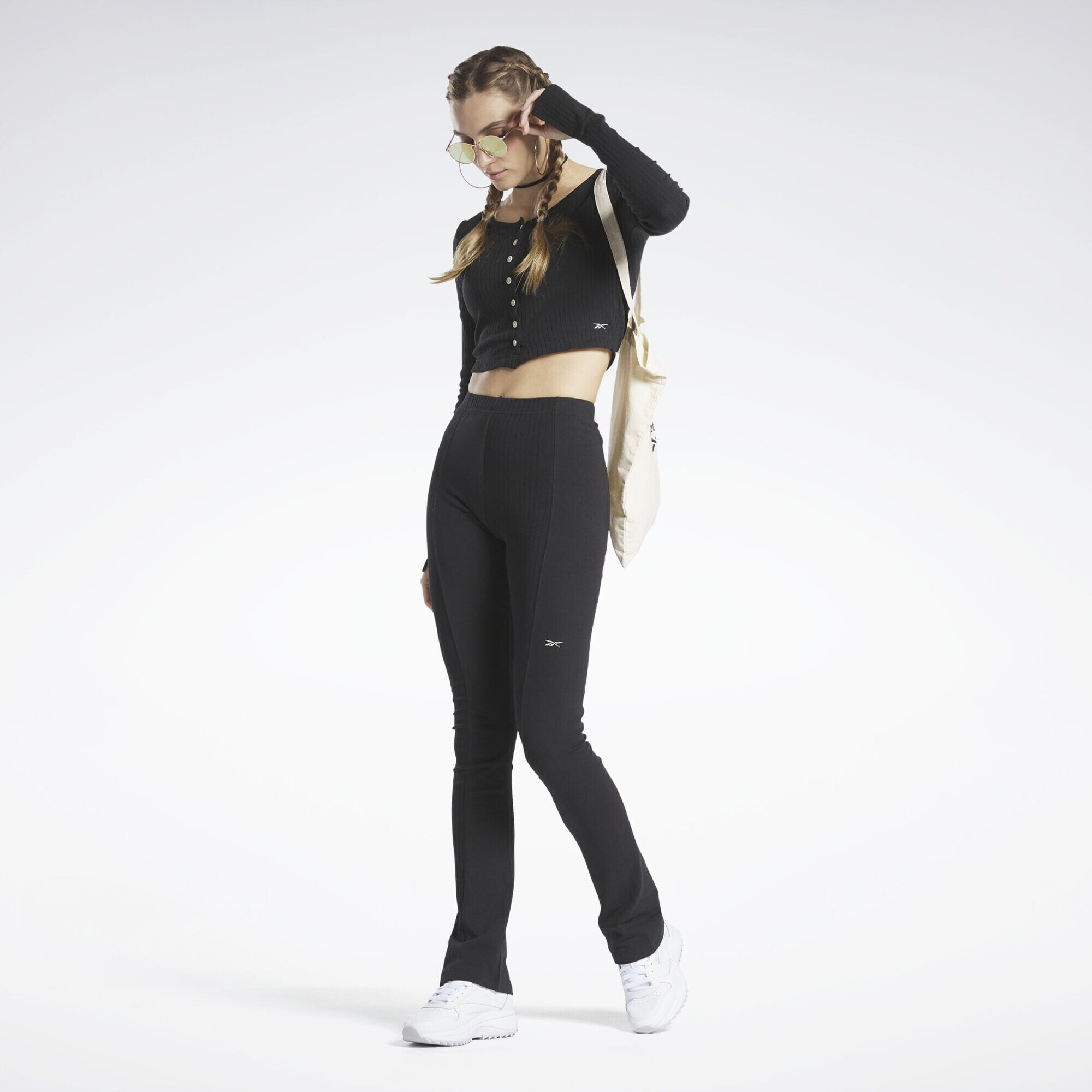 Reebok Classics Leggings negru / alb - Pled.ro