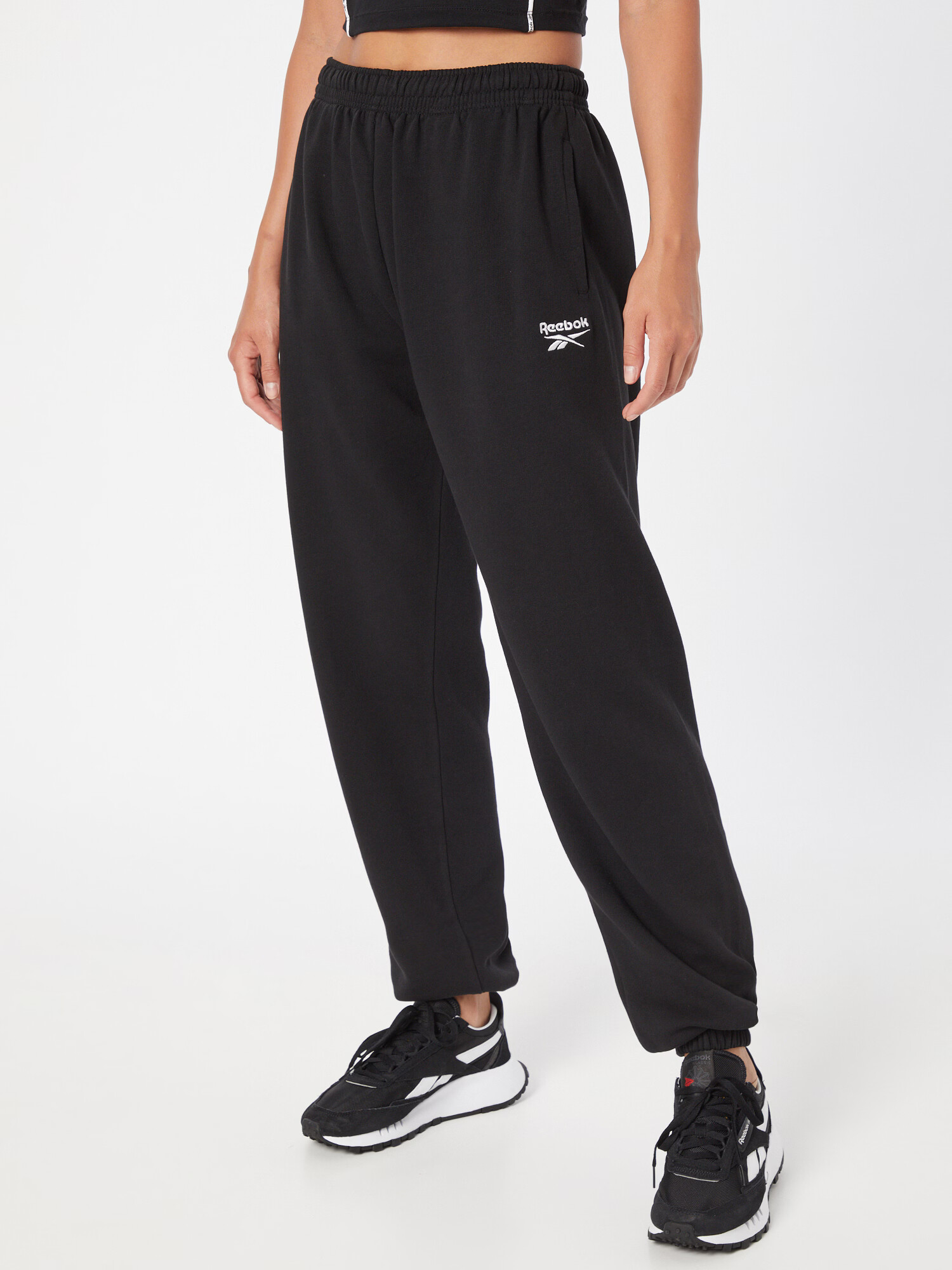 Reebok Classics Pantaloni negru / alb - Pled.ro