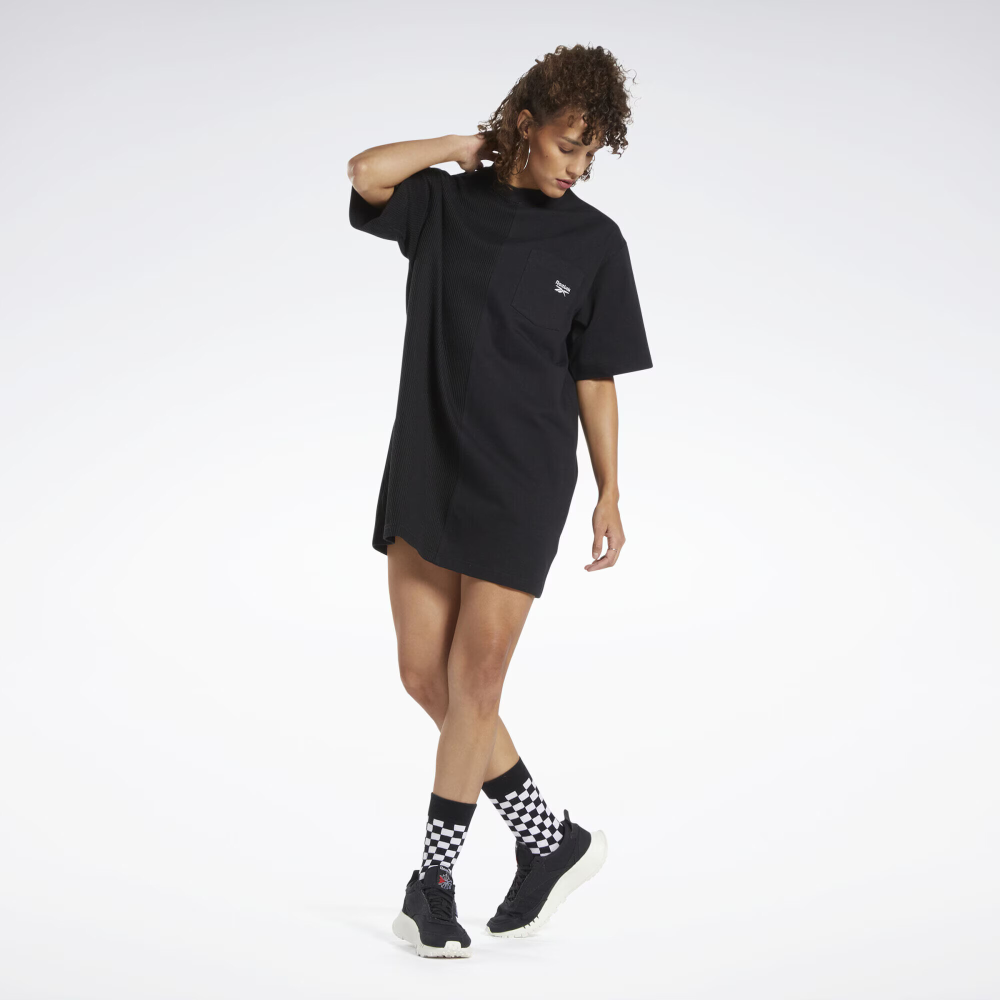 Reebok Rochie negru / alb - Pled.ro