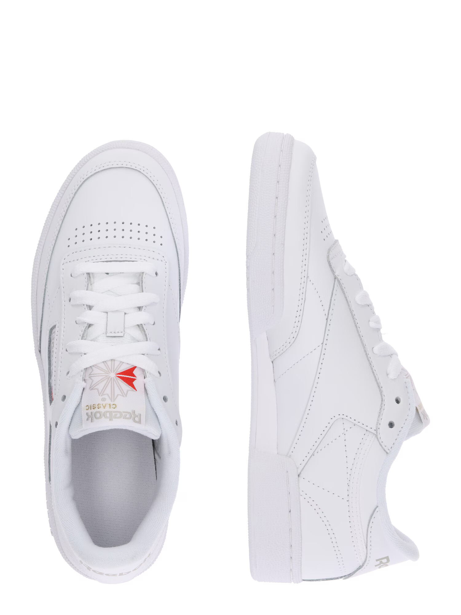 Reebok Sneaker low 'CLUB C 85' gri / roșu / alb - Pled.ro