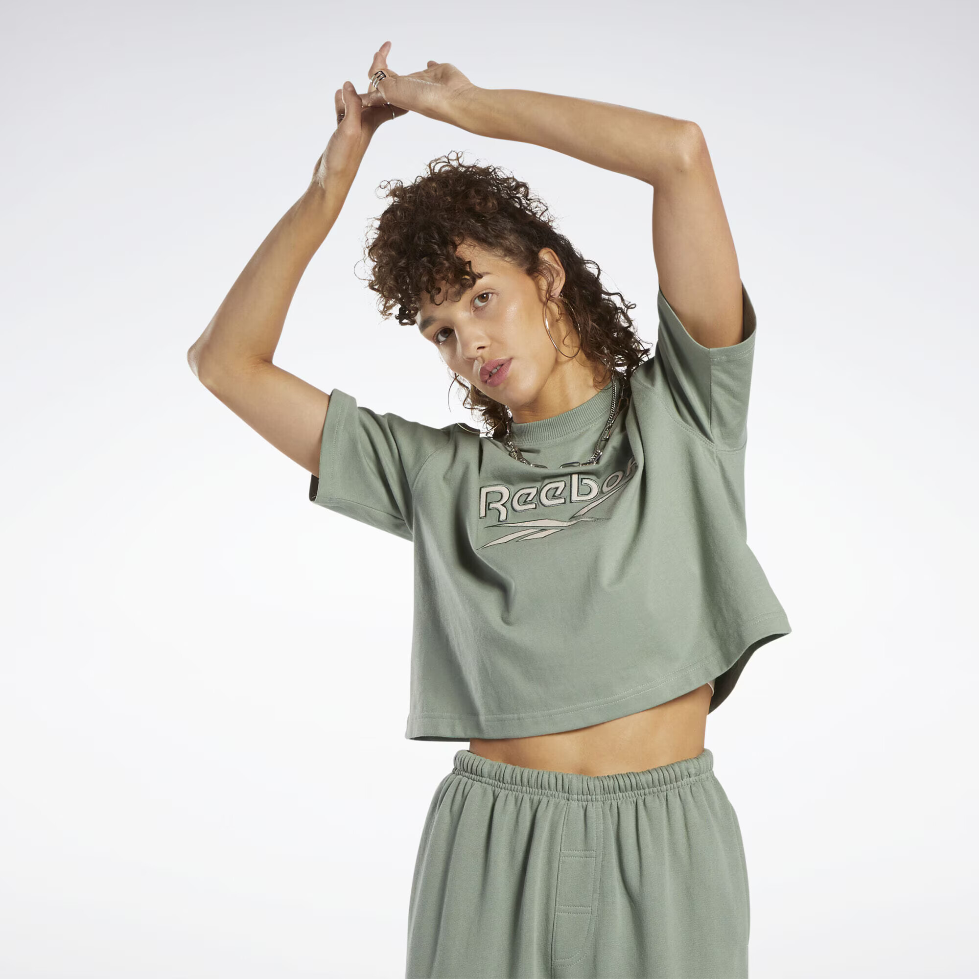 Reebok Classics Tricou bej / verde - Pled.ro