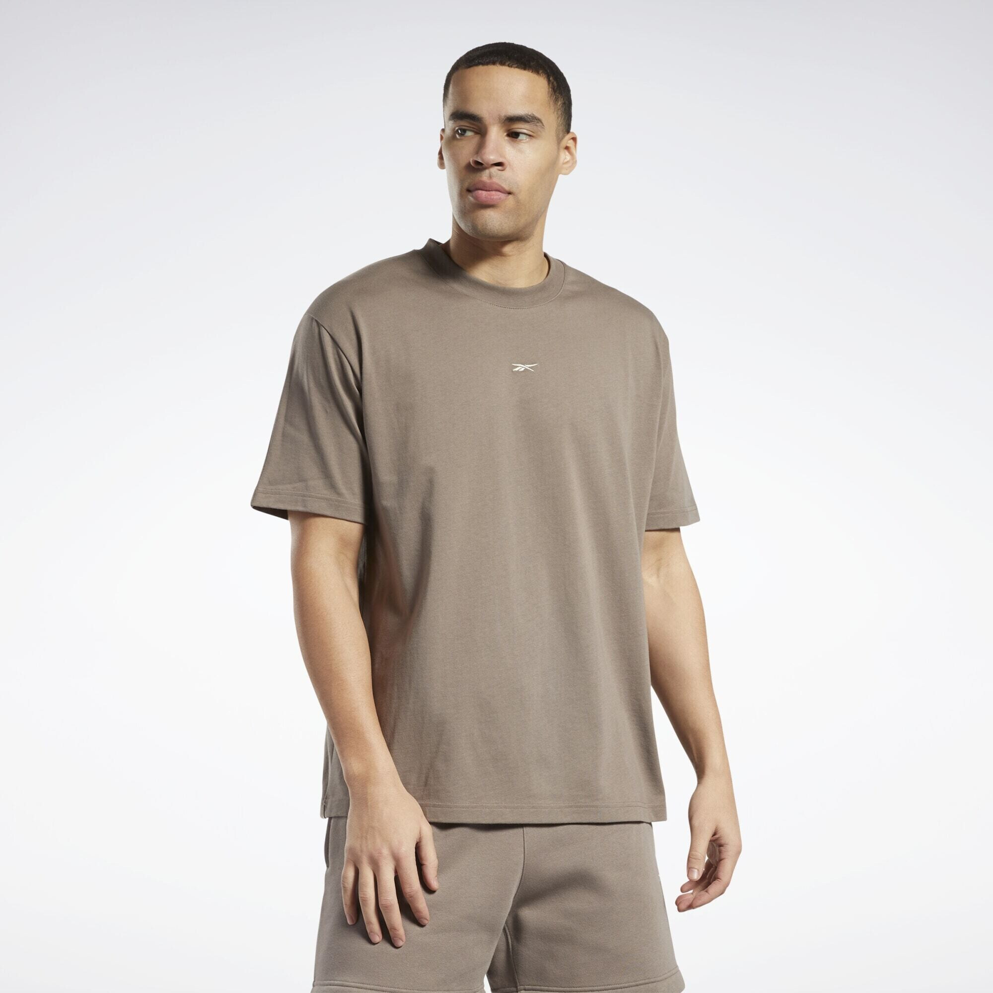 Reebok Classics Tricou gri taupe / alb - Pled.ro