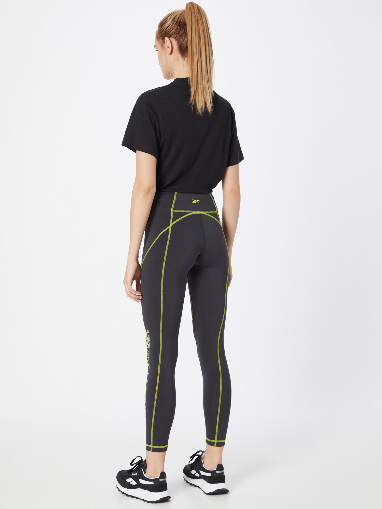 Reebok Pantaloni sport galben neon / negru - Pled.ro