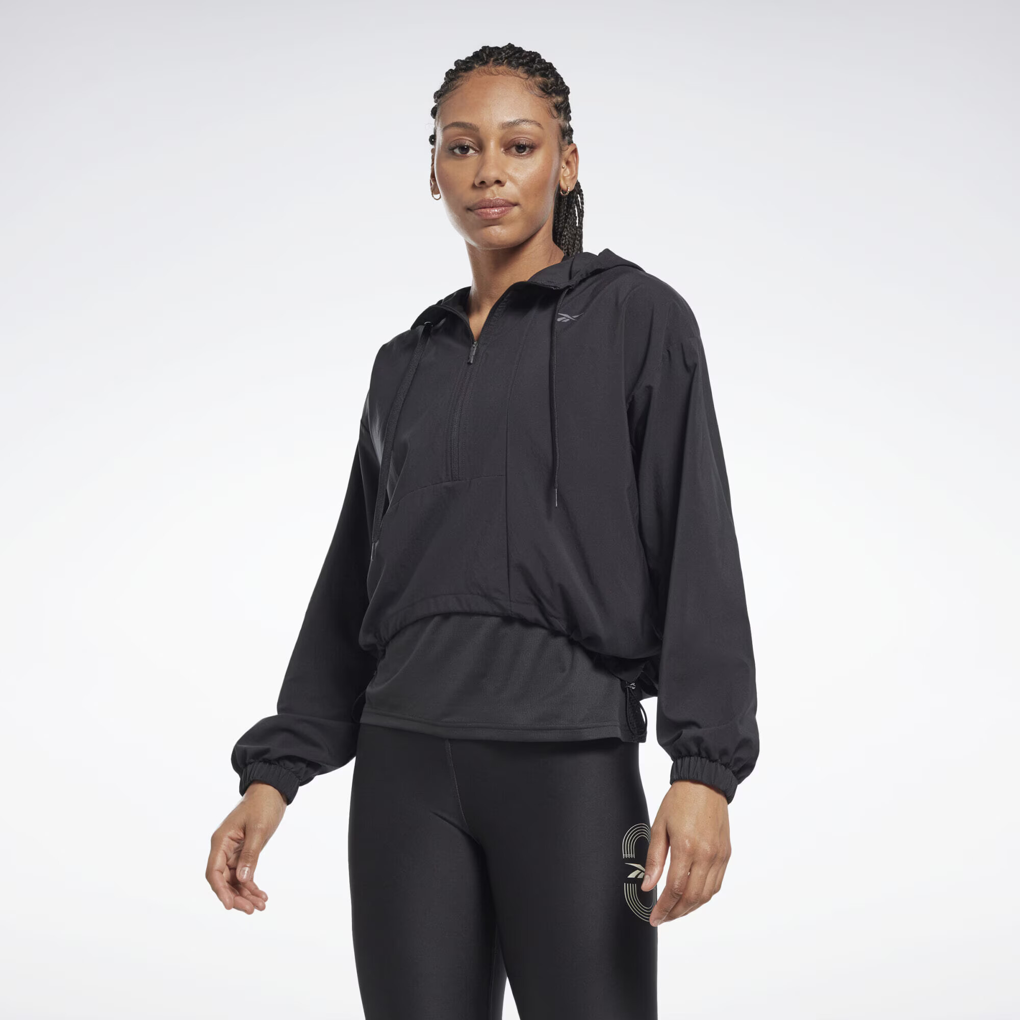 Reebok Sport Geacă sport negru / alb - Pled.ro