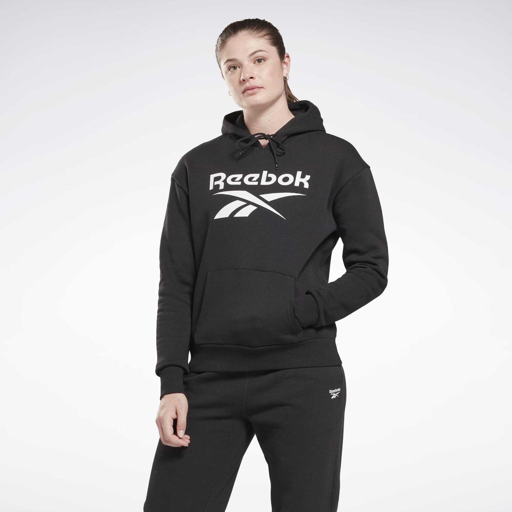 Reebok Classics Bluză de molton negru / alb - Pled.ro