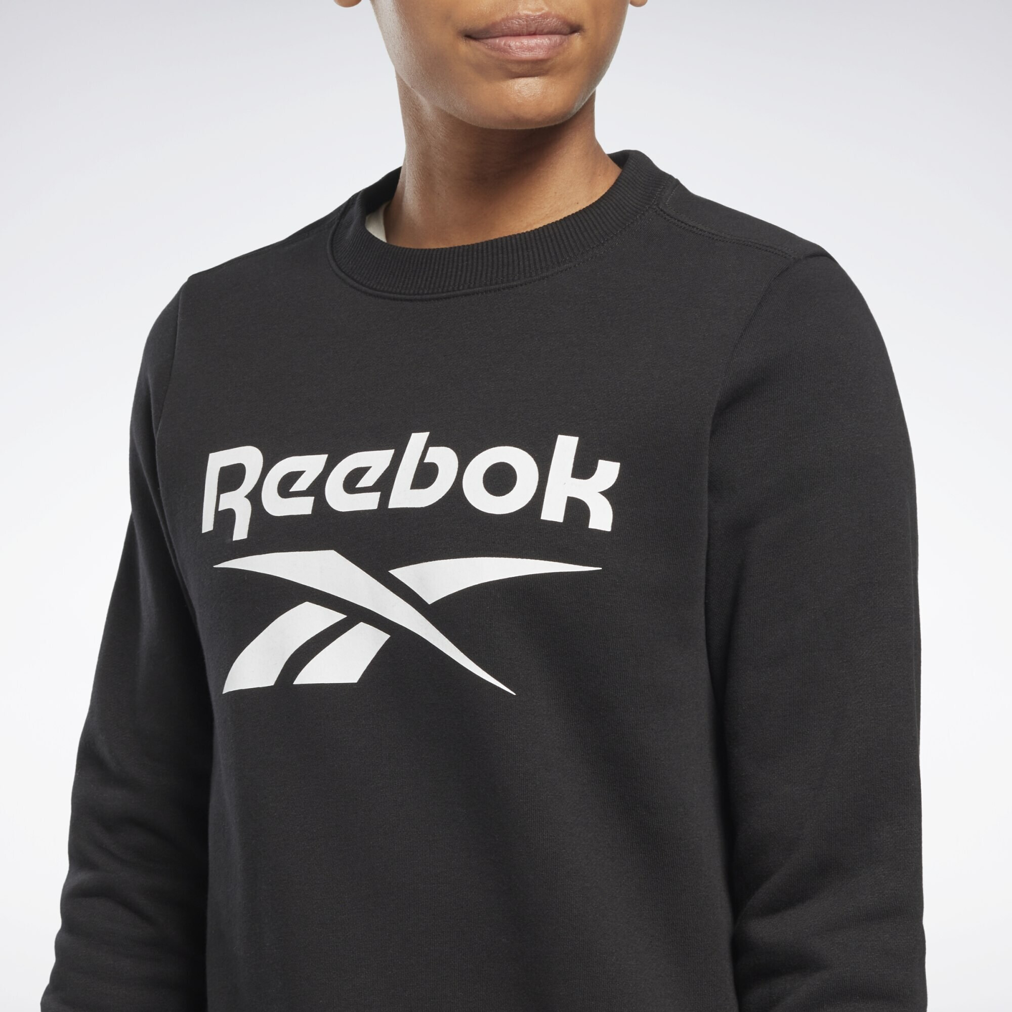 Reebok Sport Bluză de molton negru / alb - Pled.ro