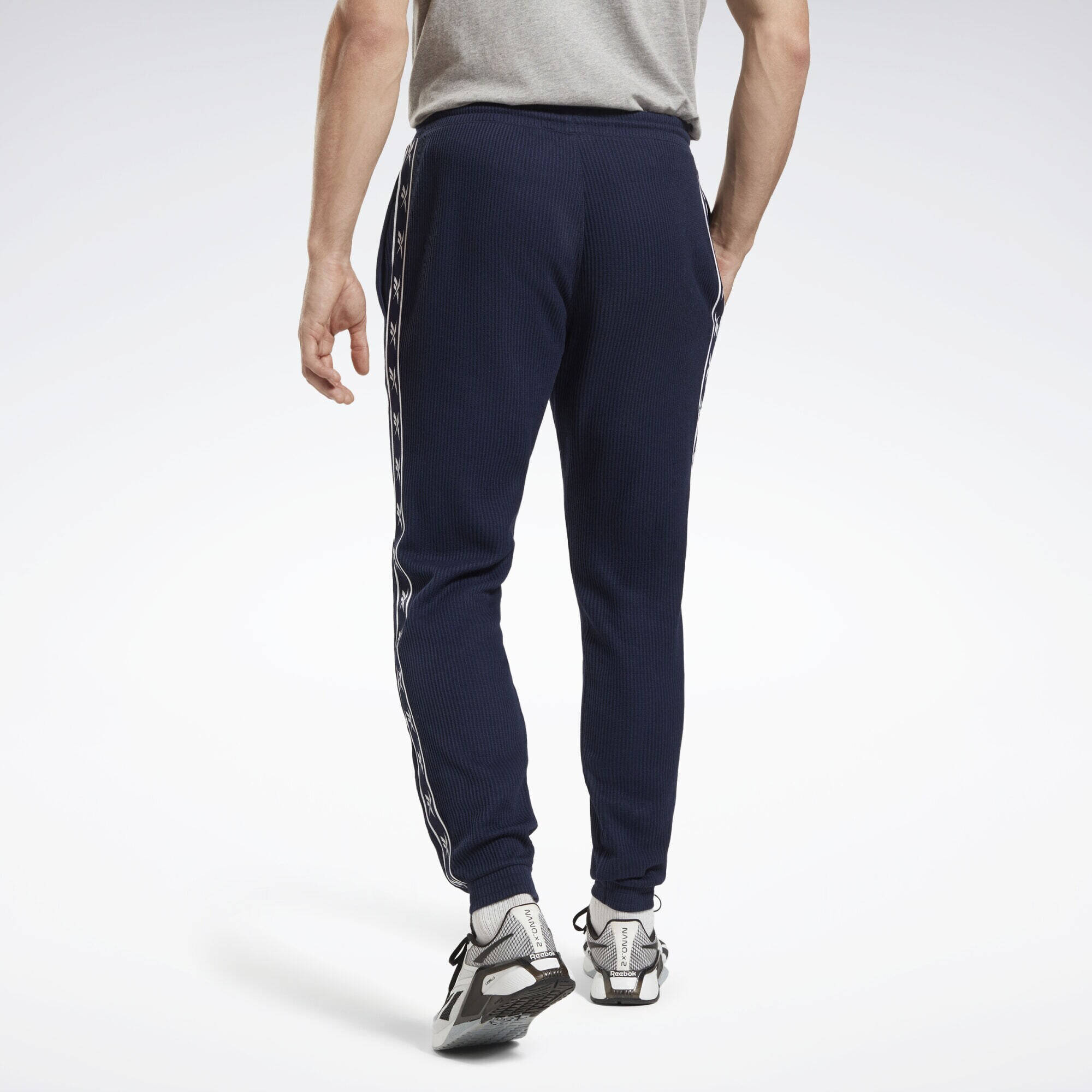 Reebok Sport Pantaloni sport albastru marin / alb - Pled.ro