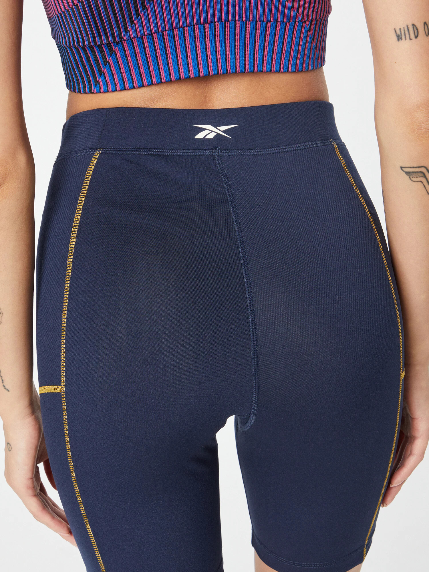 Reebok Sport Pantaloni sport albastru noapte / galben muștar / alb - Pled.ro