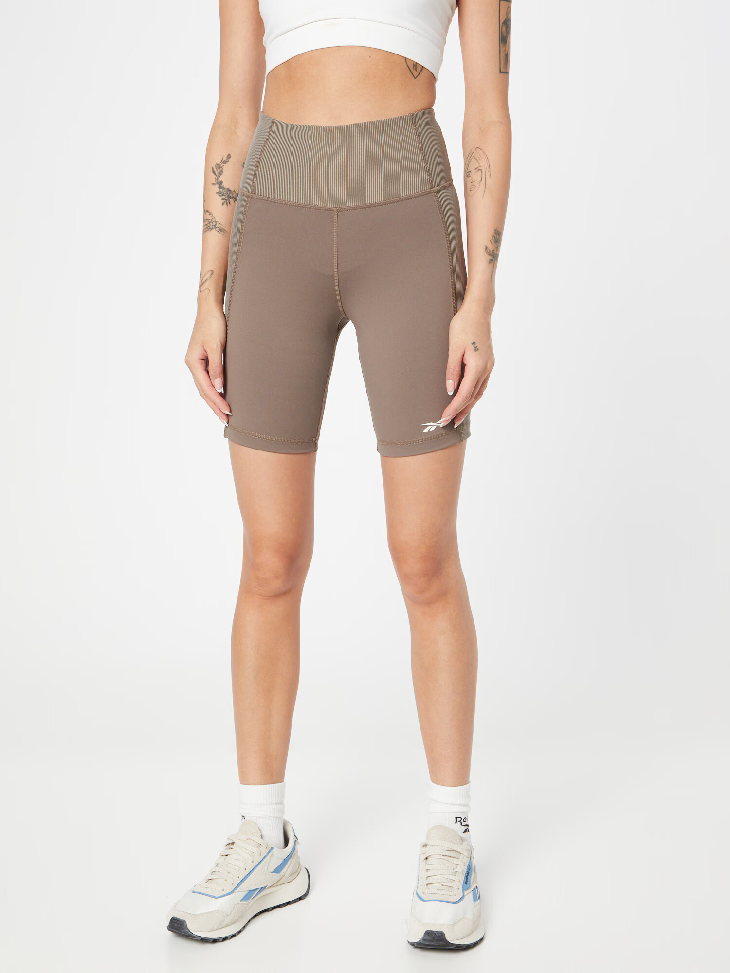 Reebok Sport Pantaloni sport bej / alb - Pled.ro