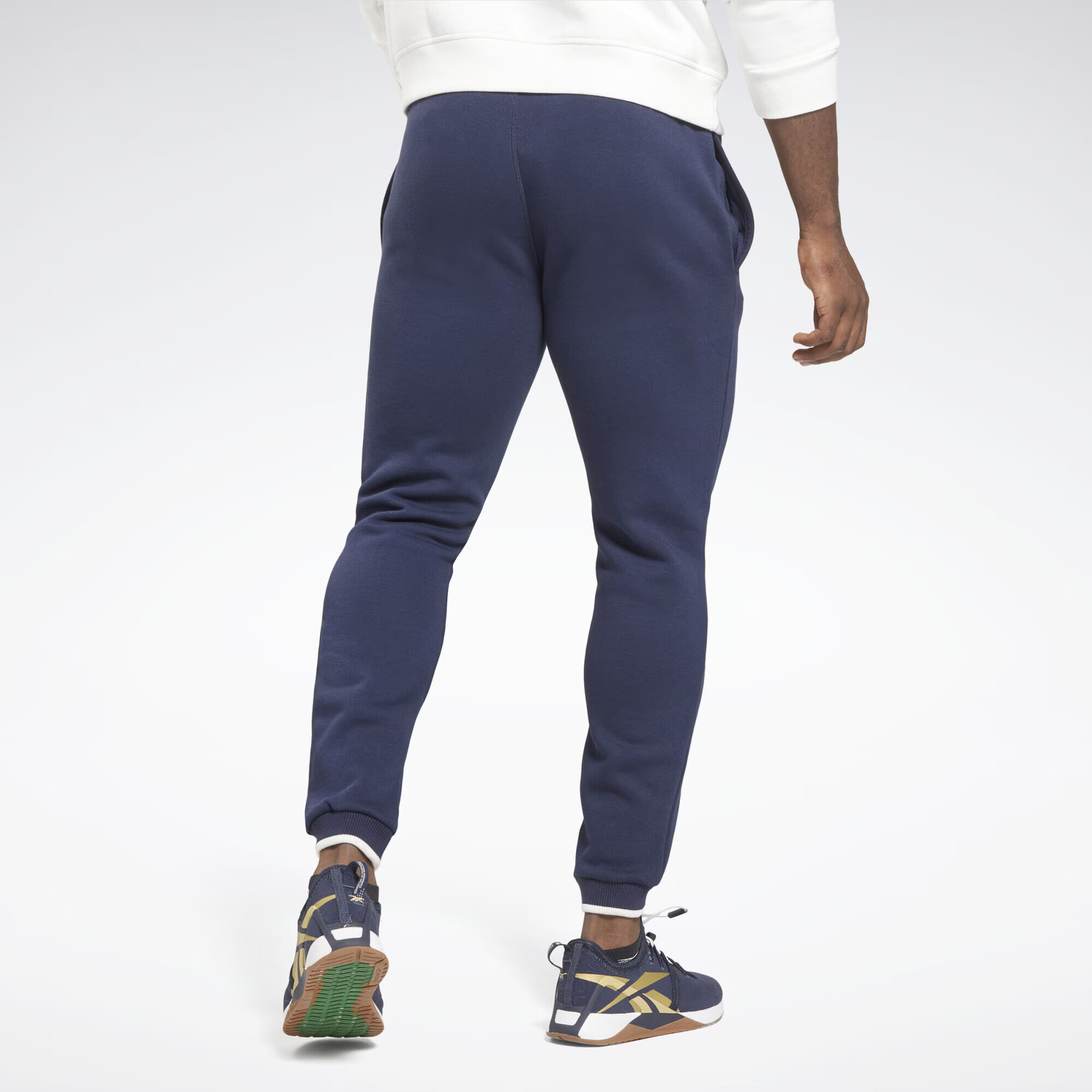 Reebok Sport Pantaloni sport bleumarin / alb - Pled.ro