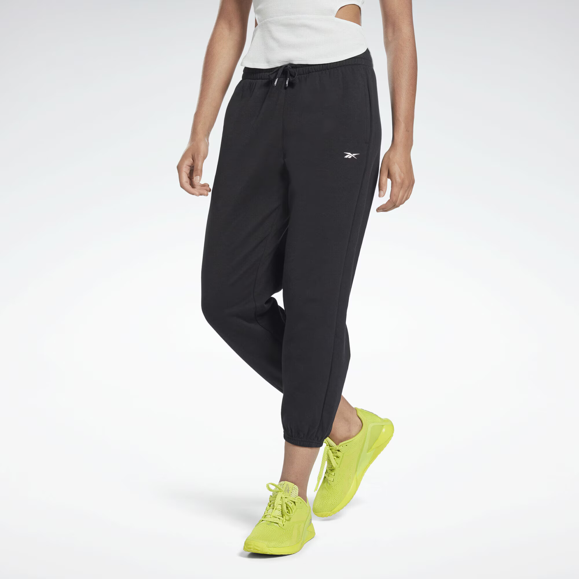 Reebok Sport Pantaloni sport 'DreamBlend' negru / alb - Pled.ro