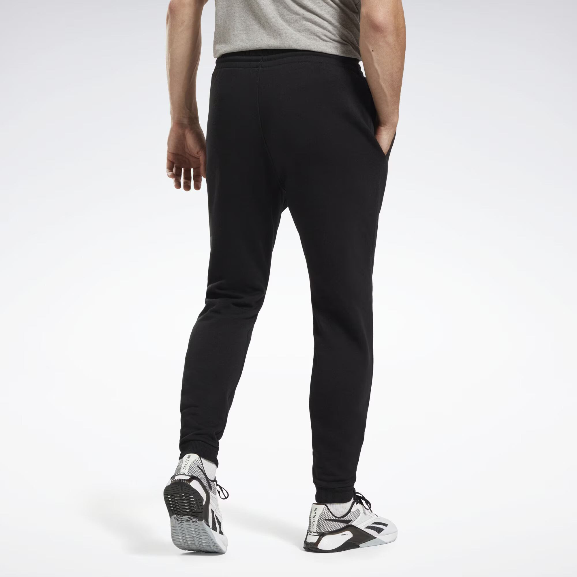 Reebok Sport Pantaloni sport gri piatră / negru / alb - Pled.ro