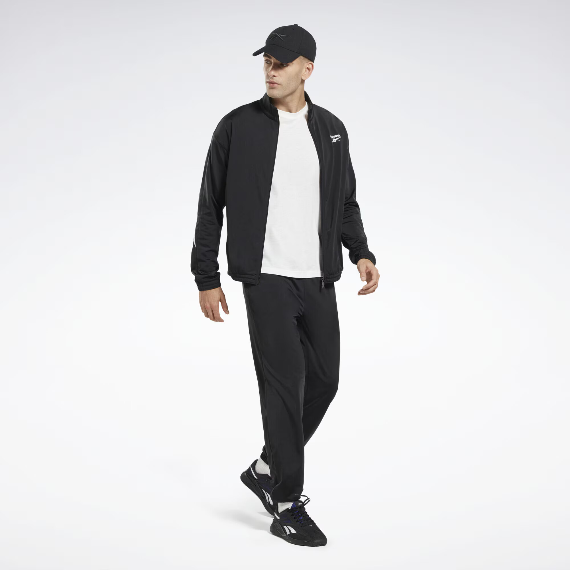 Reebok Pantaloni sport 'Identity Vector' negru / alb - Pled.ro