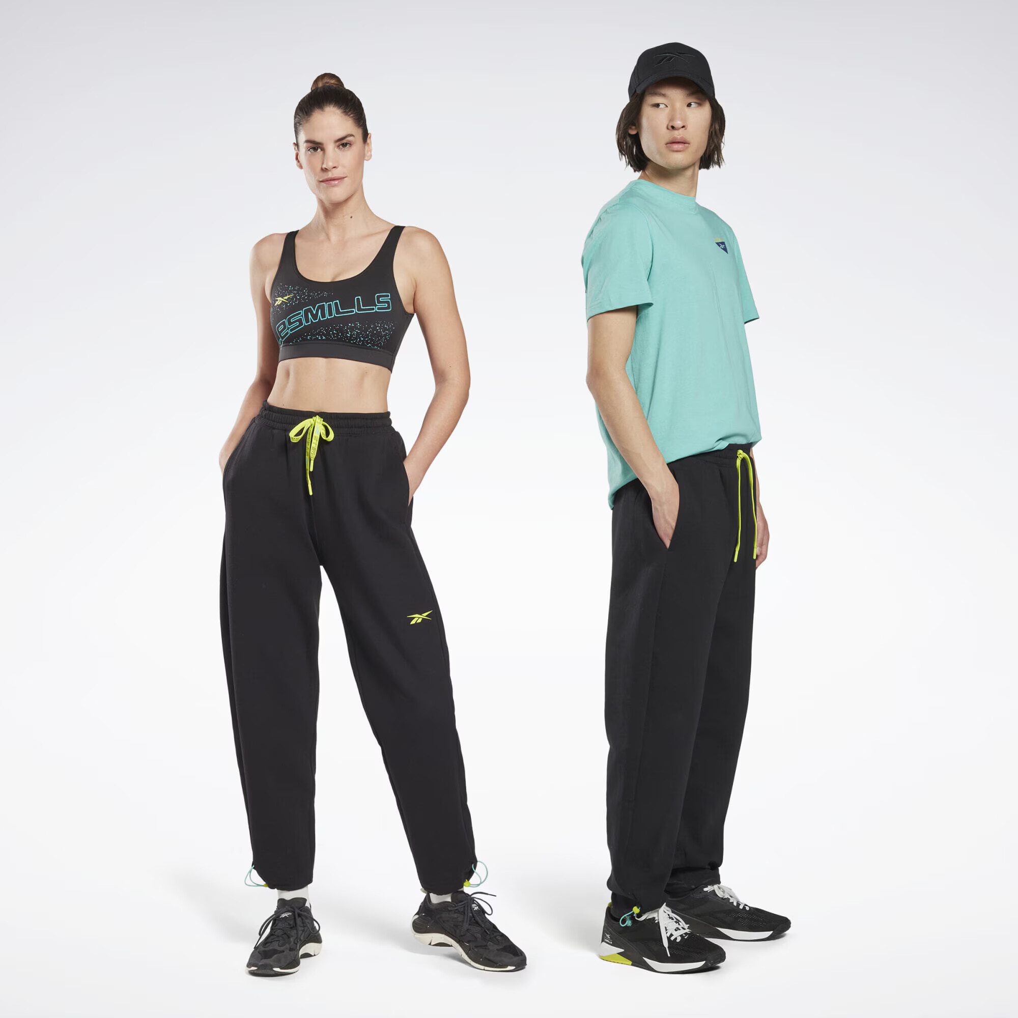 Reebok Pantaloni sport 'Les Mills®' galben / negru - Pled.ro