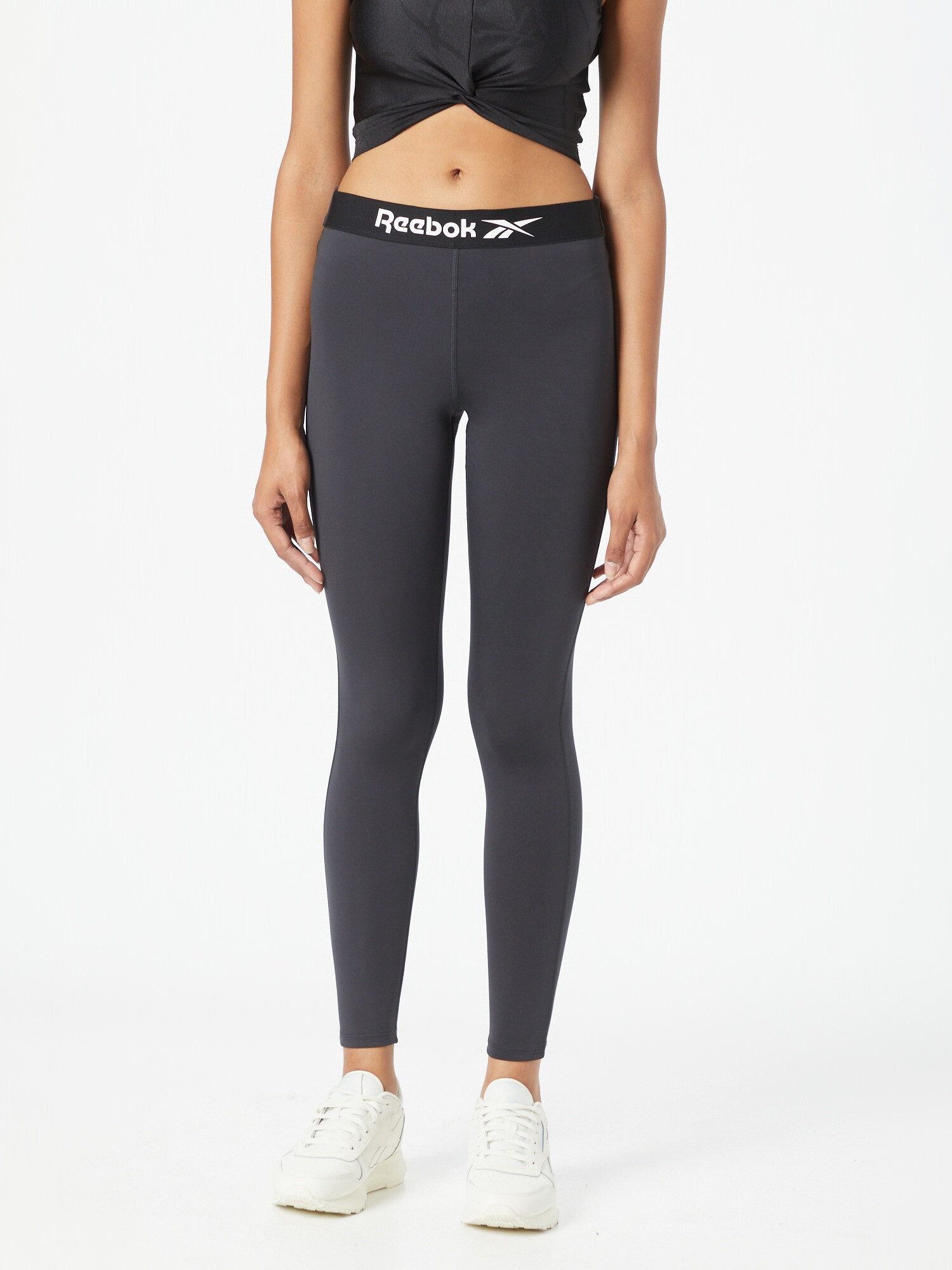 Reebok Pantaloni sport negru / alb - Pled.ro