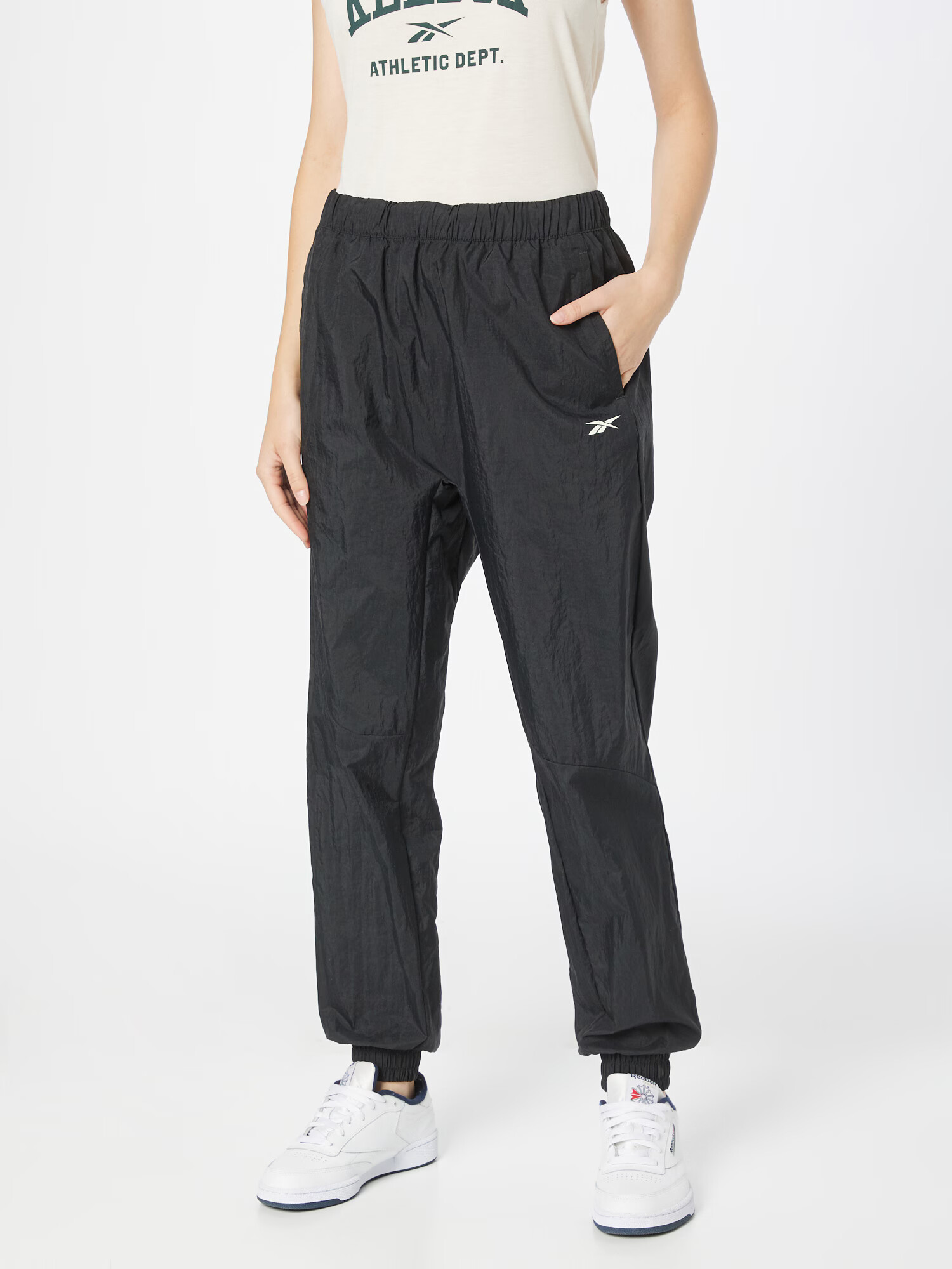 Reebok Pantaloni sport negru / alb - Pled.ro