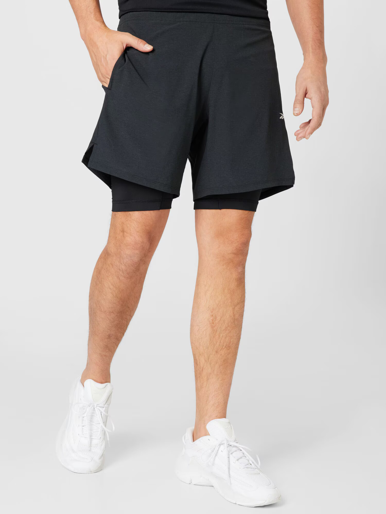 Reebok Sport Pantaloni sport negru / alb - Pled.ro