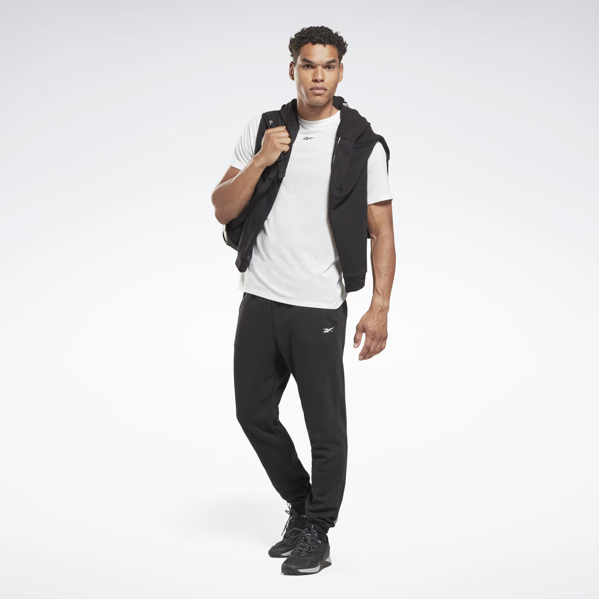 Reebok Sport Pantaloni sport negru / alb - Pled.ro