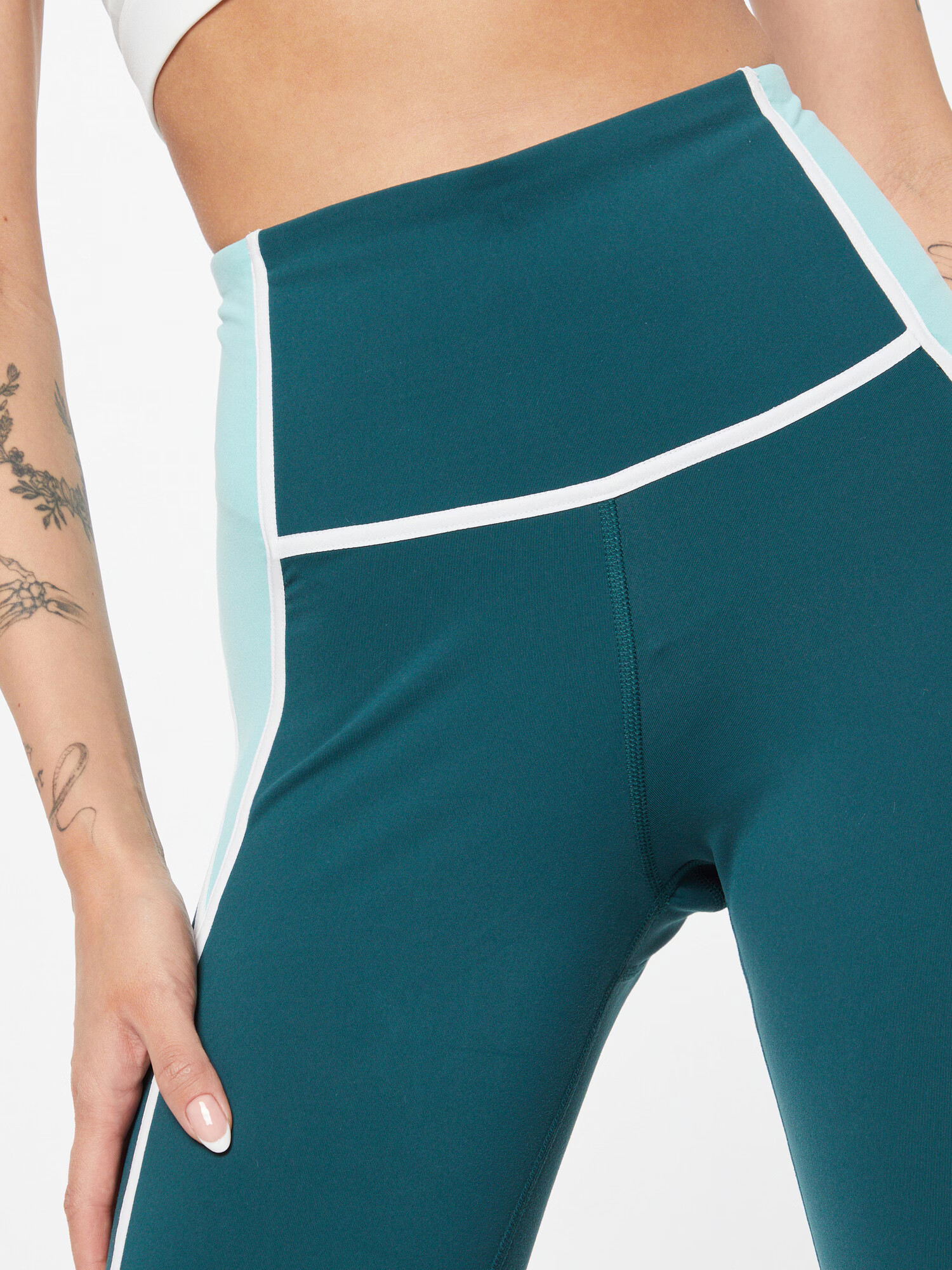 Reebok Pantaloni sport verde petrol / verde mentă / alb - Pled.ro