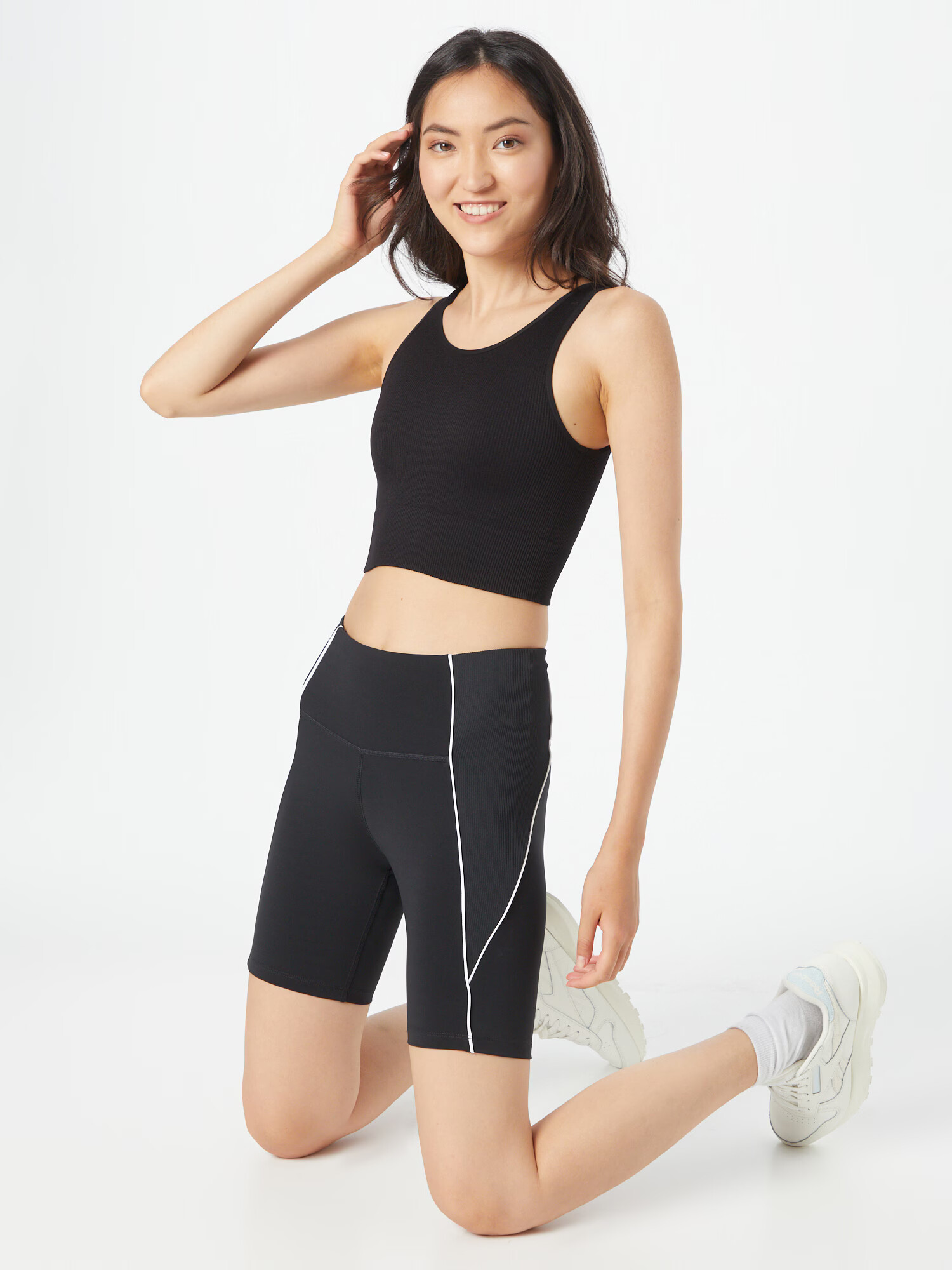 Reebok Sport Pantaloni sport 'Workout Ready' negru / alb - Pled.ro