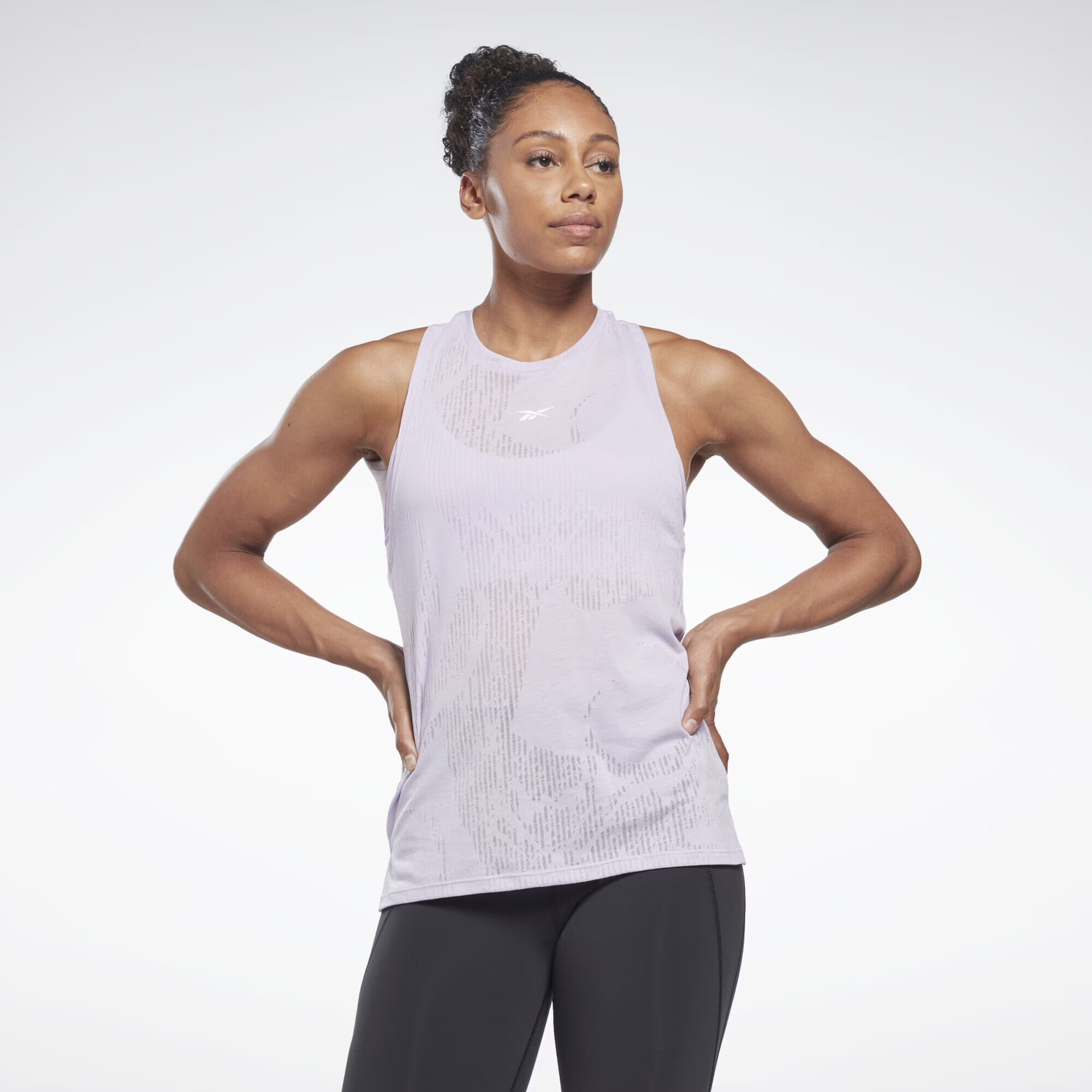 Reebok Sport Sport top 'Burnout' lila / alb - Pled.ro