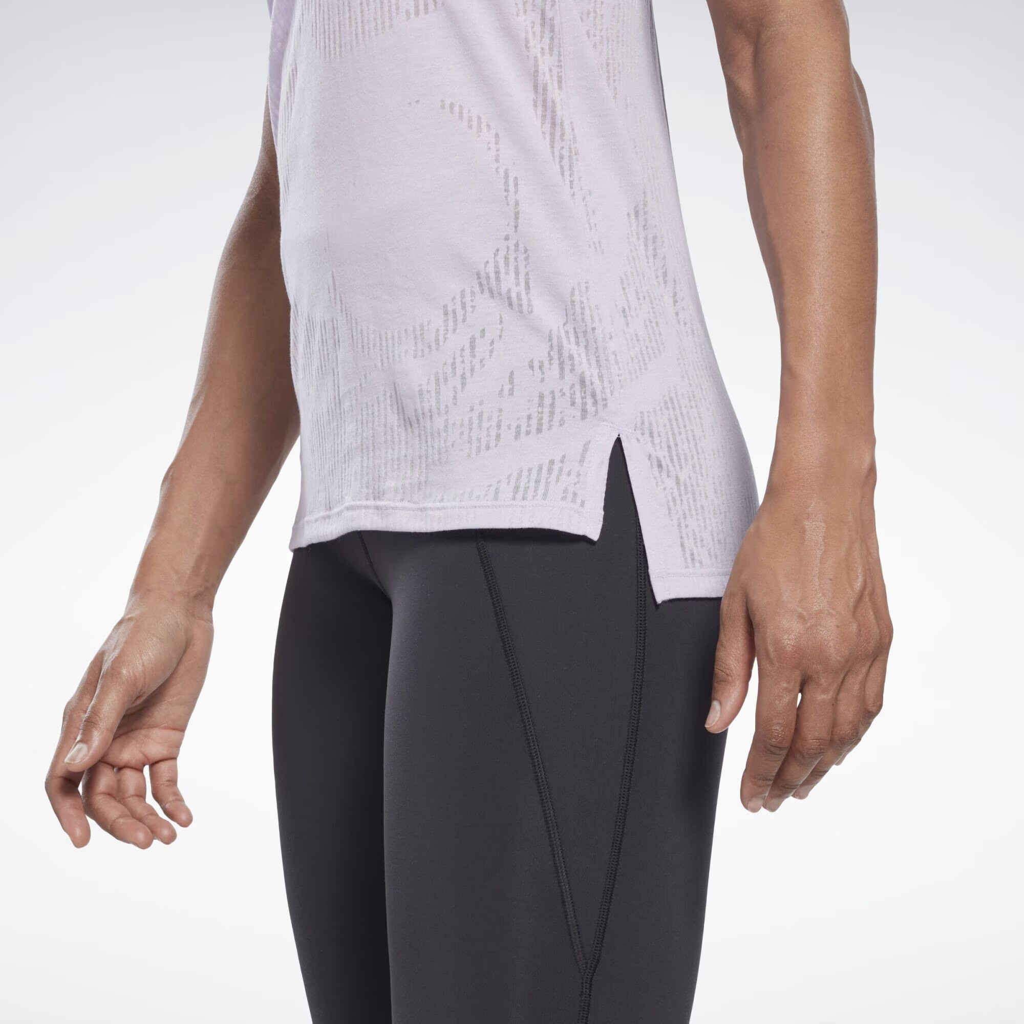 Reebok Sport Sport top 'Burnout' lila / alb - Pled.ro