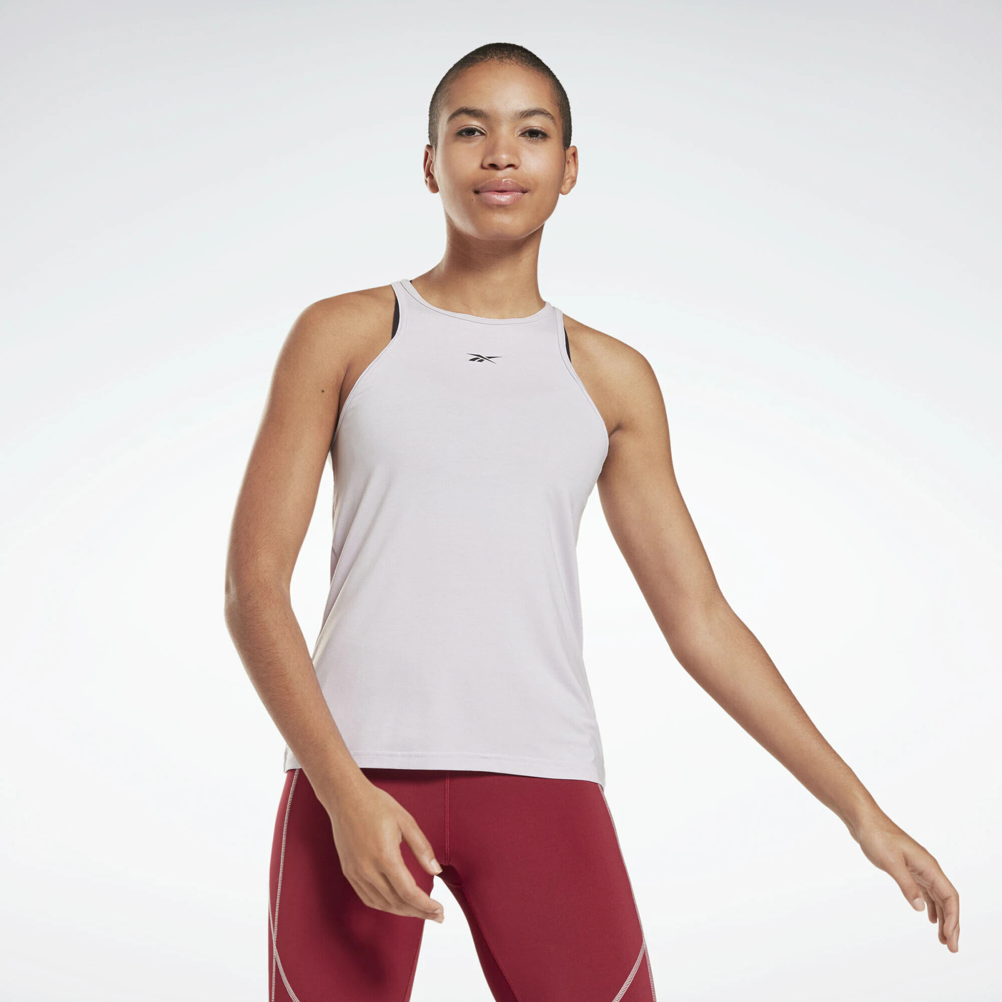 Reebok Sport Sport top mov pastel / negru - Pled.ro