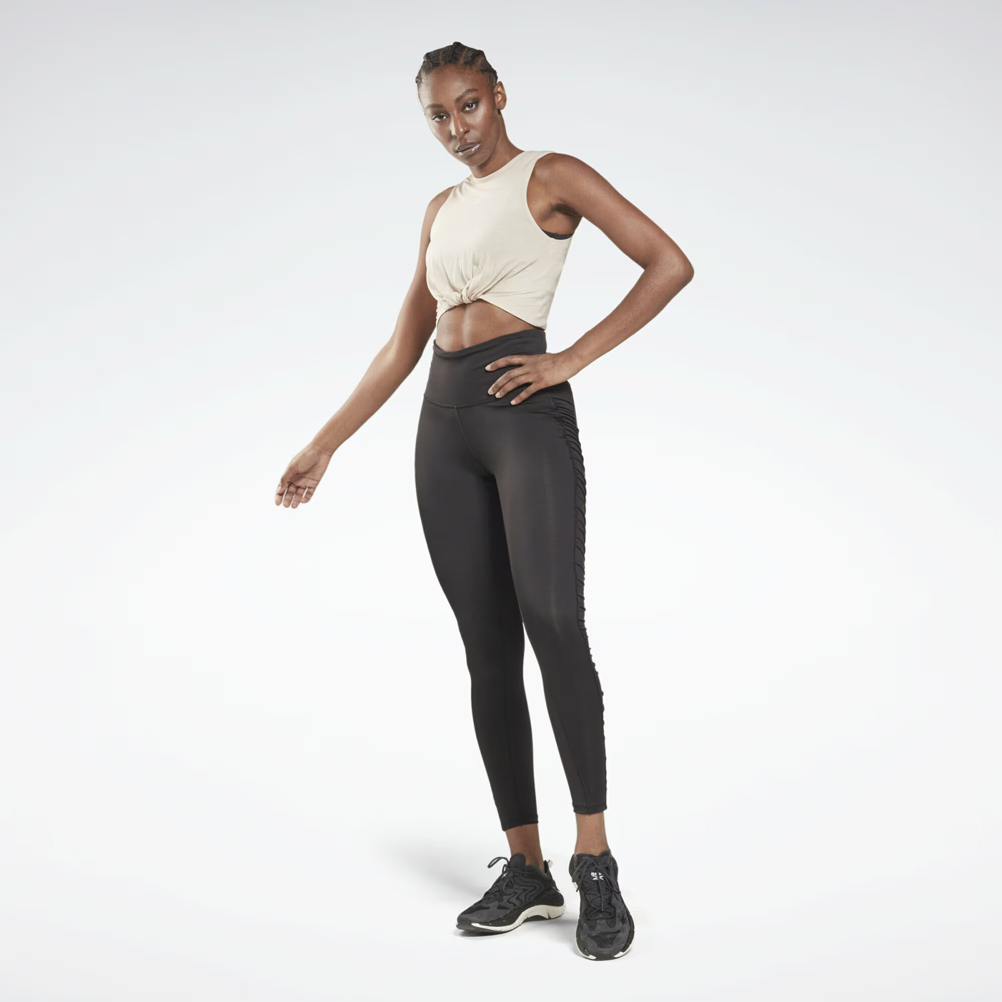 Reebok Sport Sport top 'Studio Gathered Solid' bej - Pled.ro