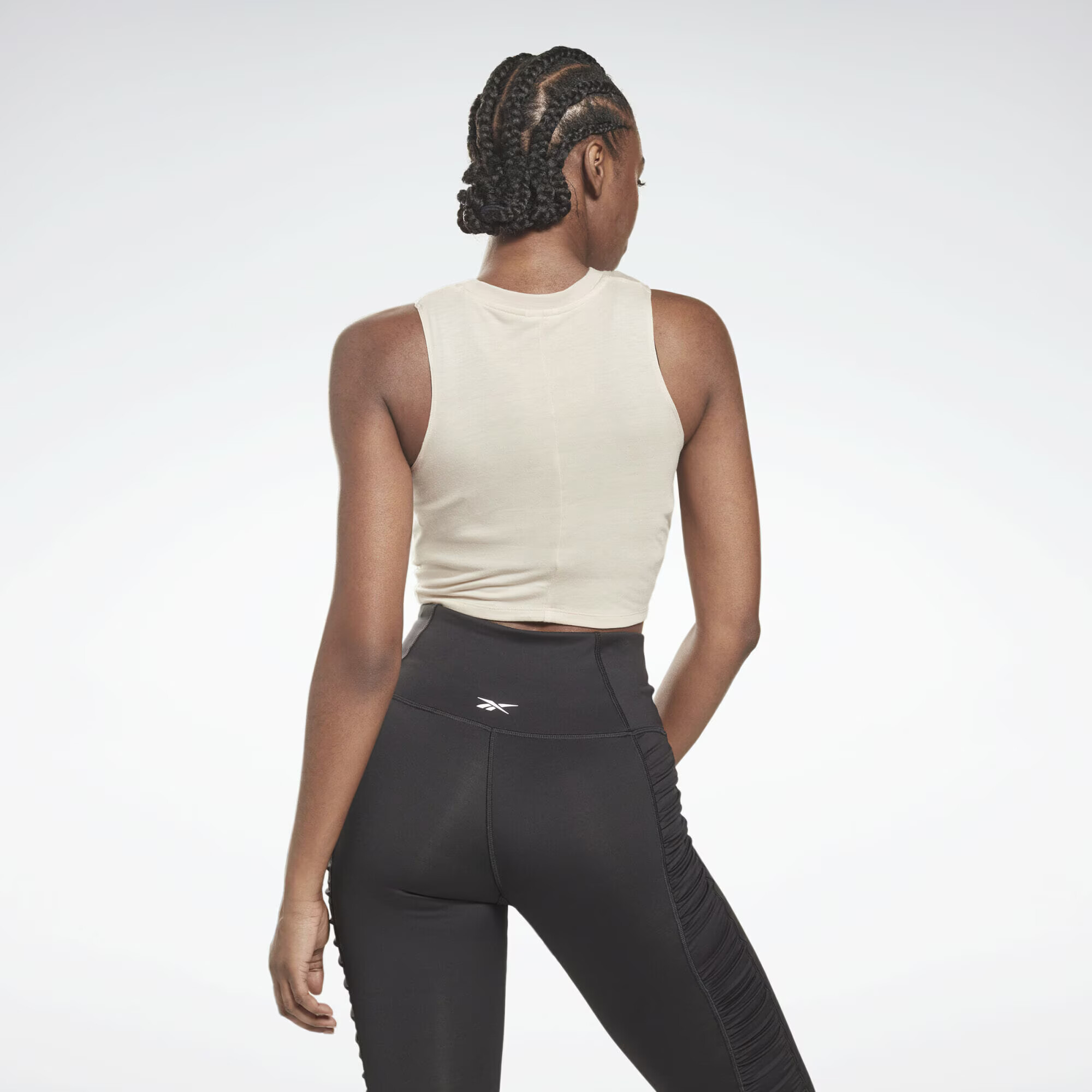 Reebok Sport Sport top 'Studio Gathered Solid' bej - Pled.ro