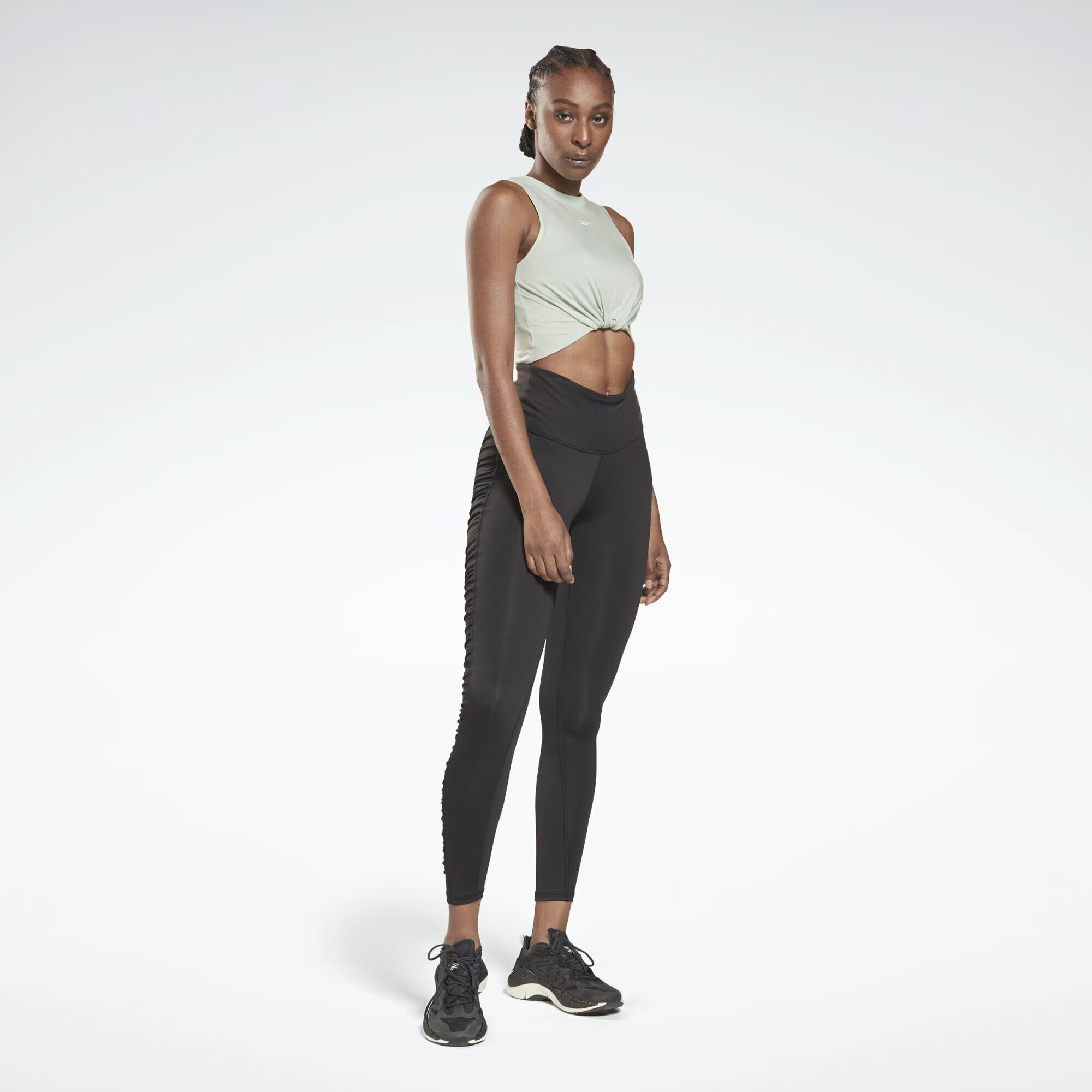 Reebok Sport Sport top 'Studio Gathered Solid' verde - Pled.ro