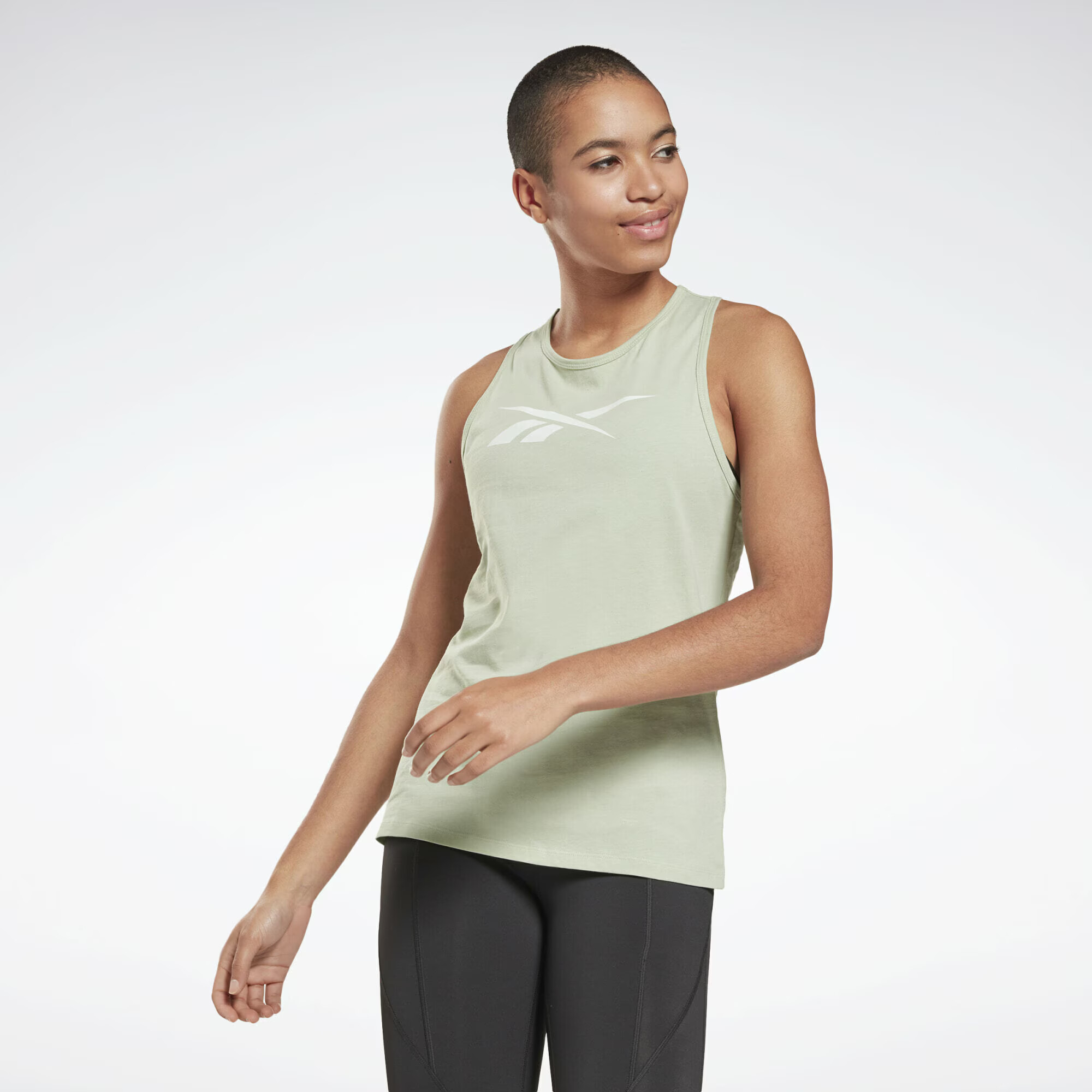 Reebok Sport Sport top ' Training Essentials ' verde / alb - Pled.ro