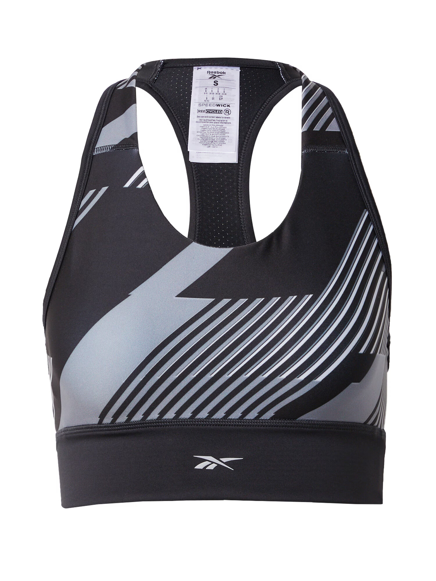 Reebok Sport Sutien sport gri deschis / negru / alb - Pled.ro