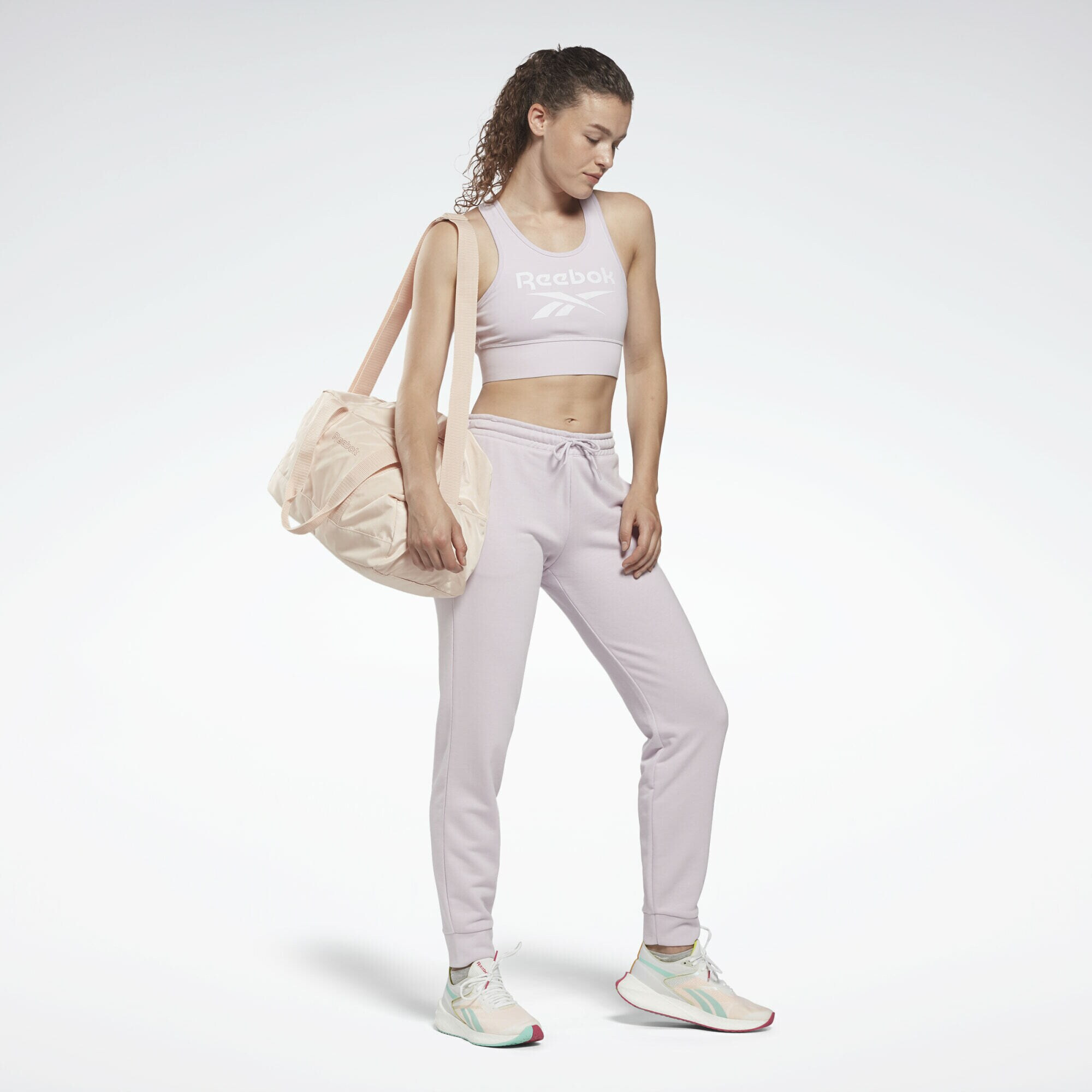 Reebok Sport Sutien sport 'Identity' mov pastel / alb - Pled.ro