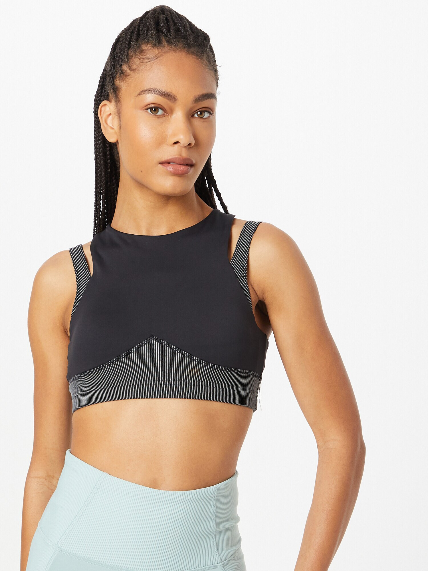 Reebok Sport Sutien sport 'Studio Layered' negru / alb - Pled.ro