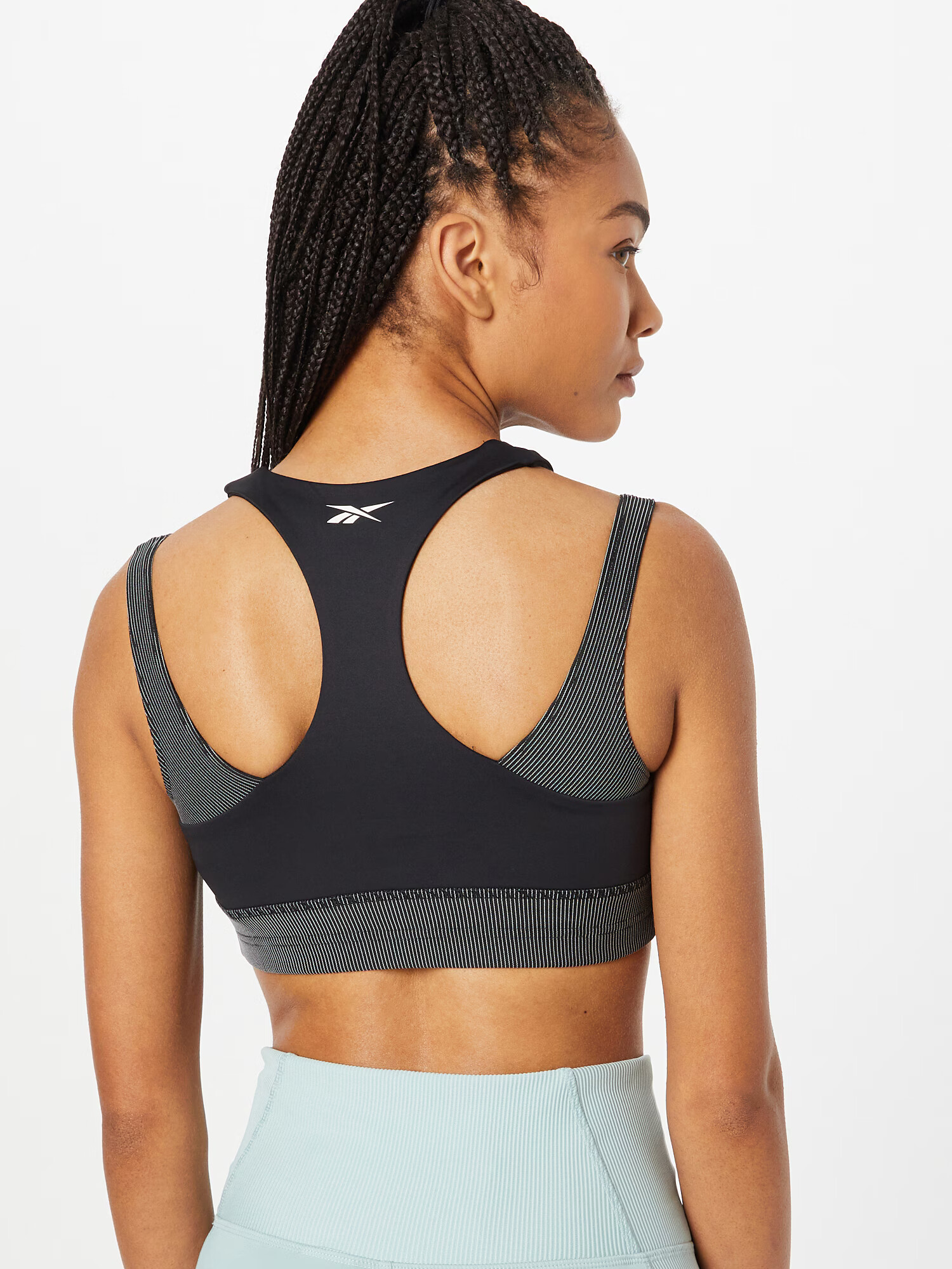 Reebok Sport Sutien sport 'Studio Layered' negru / alb - Pled.ro