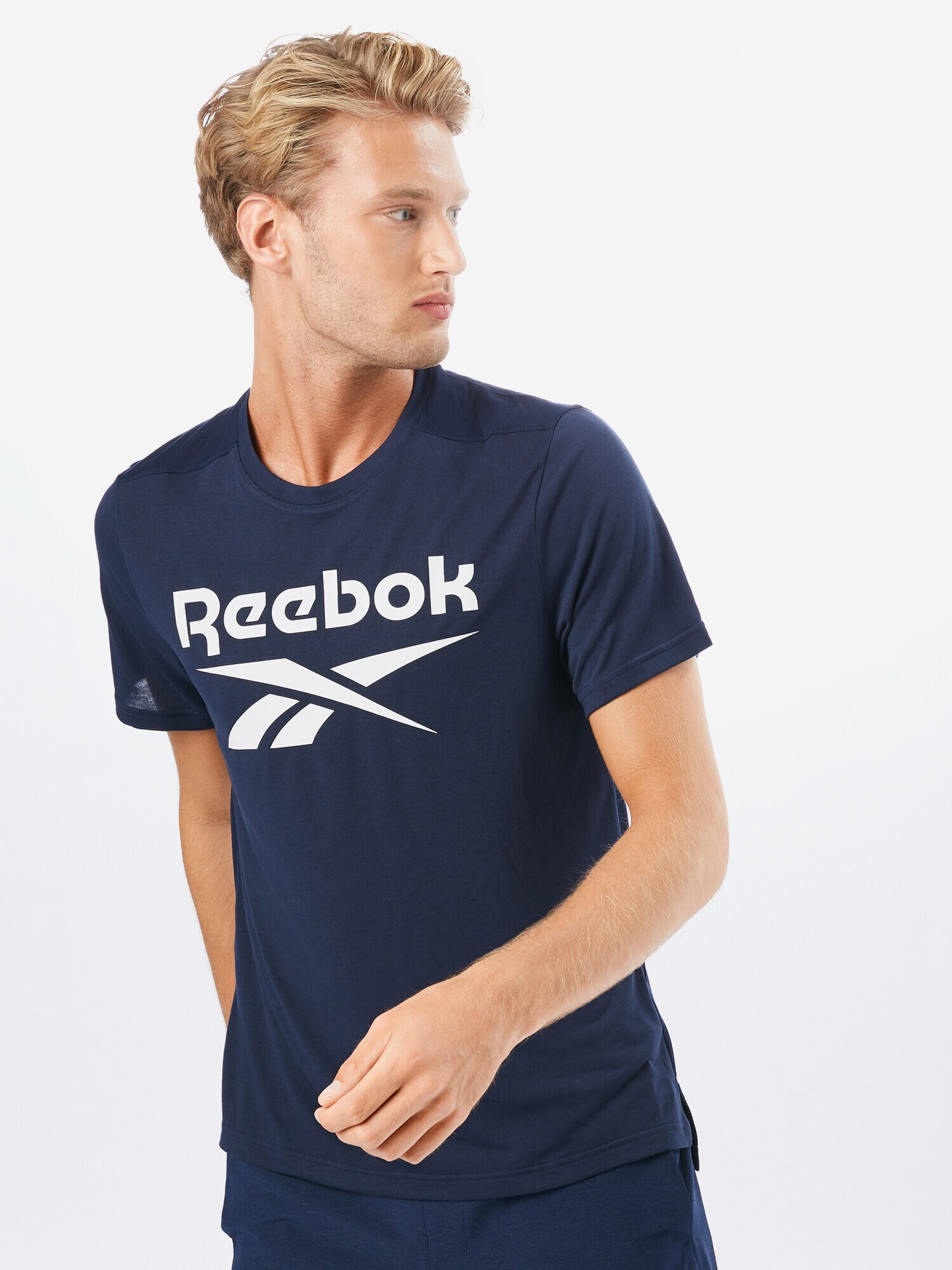 Reebok Tricou funcțional albastru închis / alb - Pled.ro