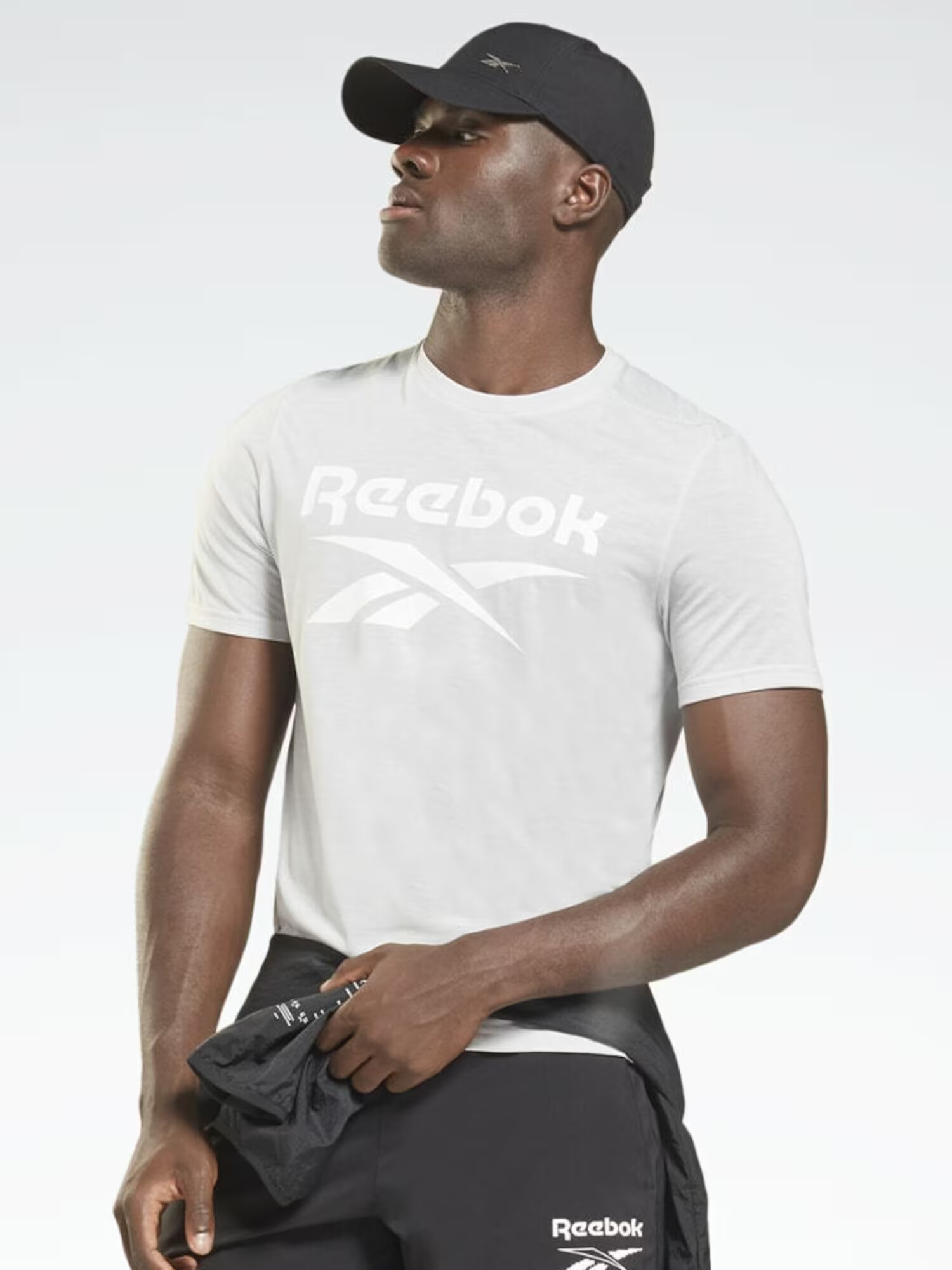 Reebok Sport Tricou funcțional gri deschis / alb - Pled.ro