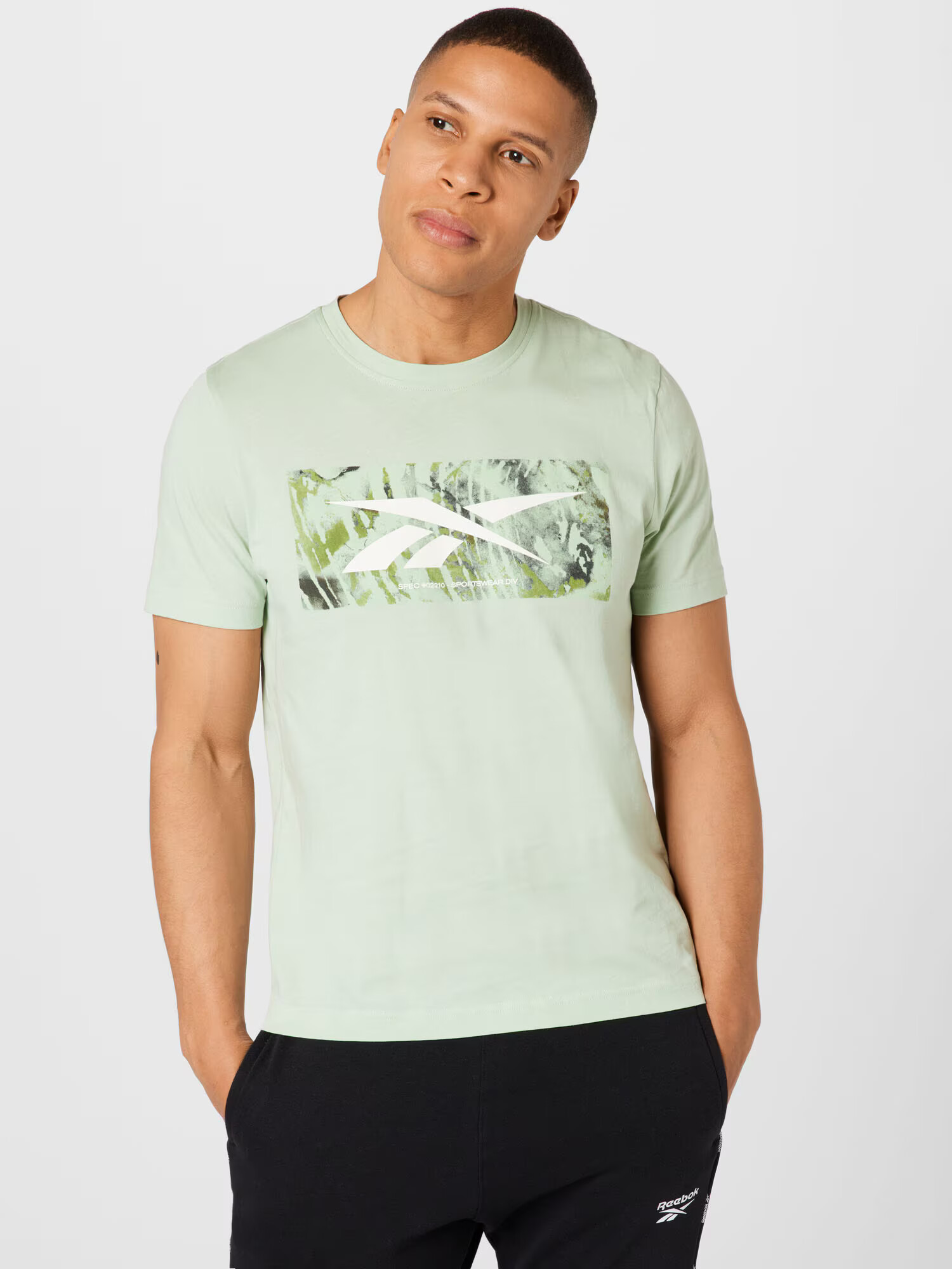 Reebok Sport Tricou funcțional gri închis / oliv / verde deschis / alb - Pled.ro